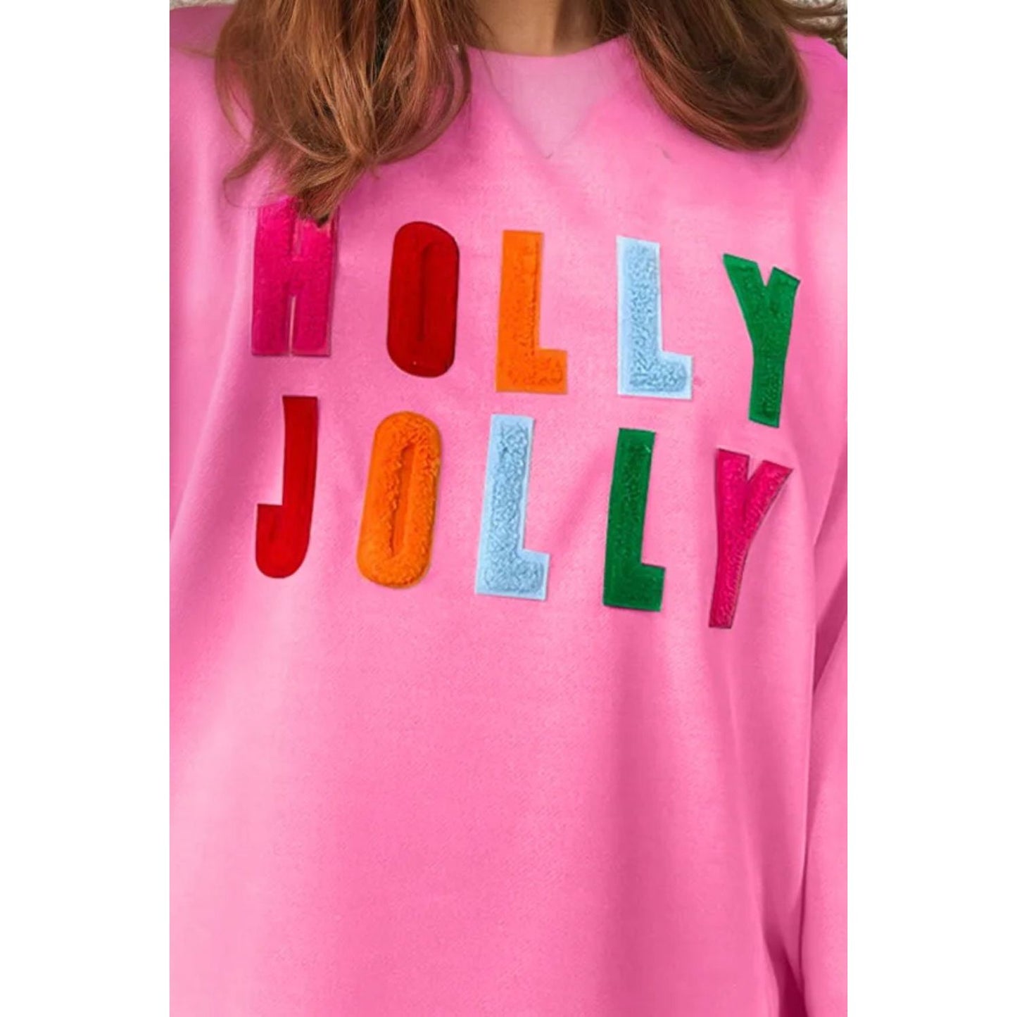 HOLLY JOLLY Round Neck Long Sleeve Top