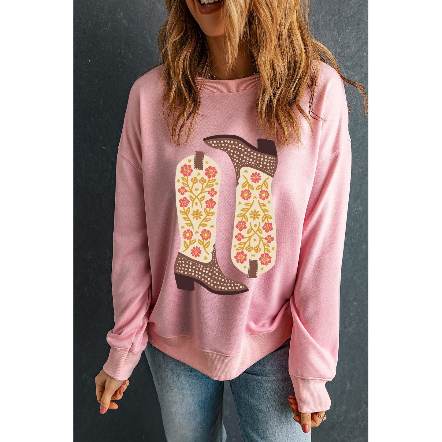 Boot Graphic Long Sleeve Sweatshirt