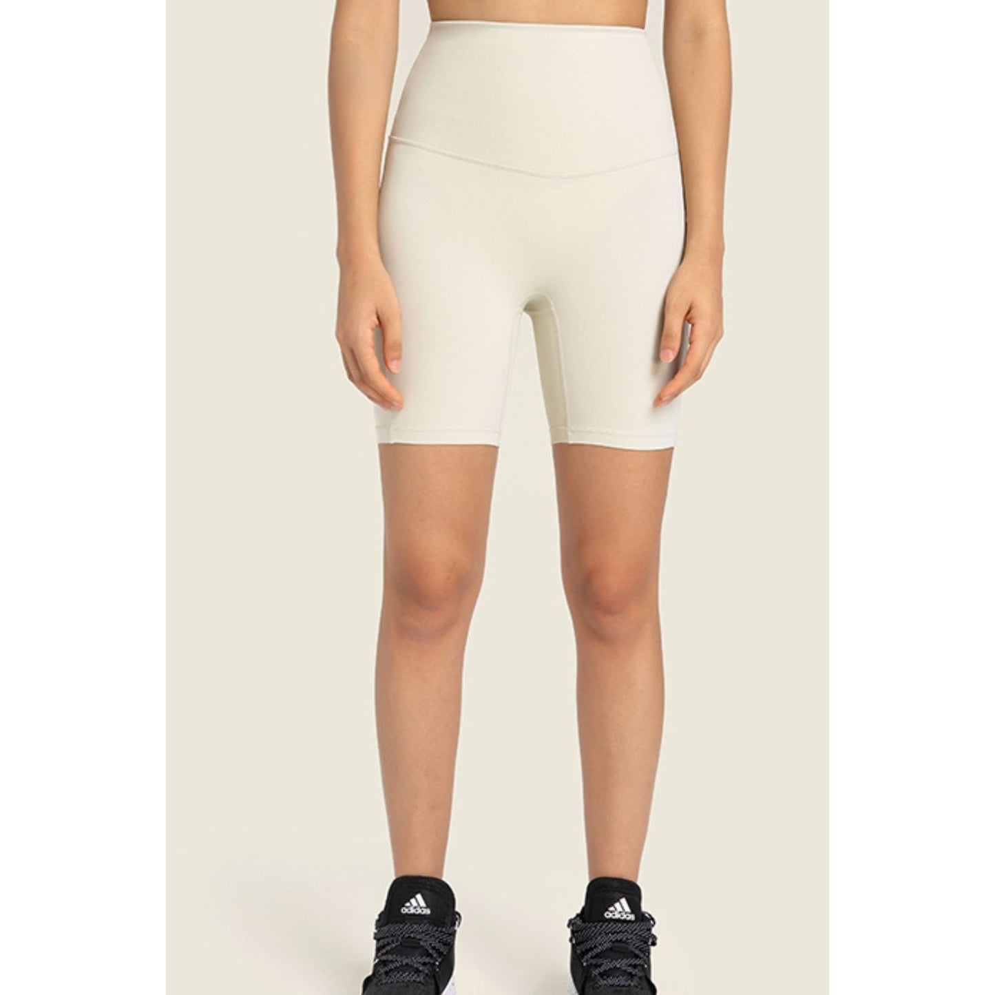 Seamless High-Rise Wide Waistband Biker Shorts