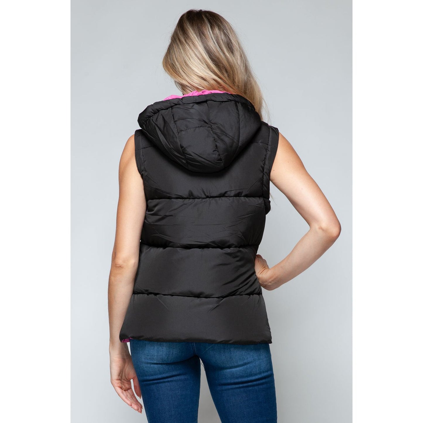 Snobbish Snap and Zip Closure Hooded Vest