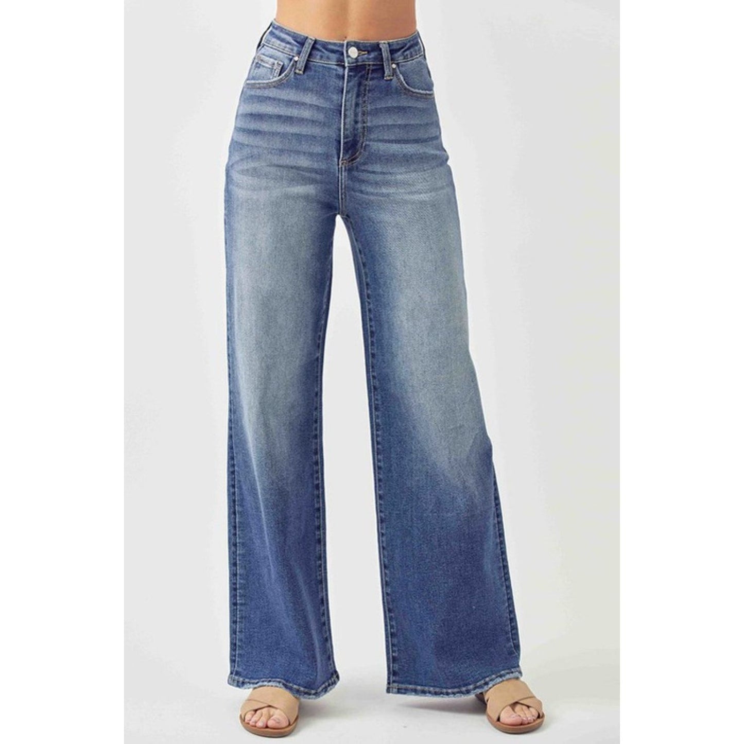 Risen Full Size High Rise Wide Leg Jeans