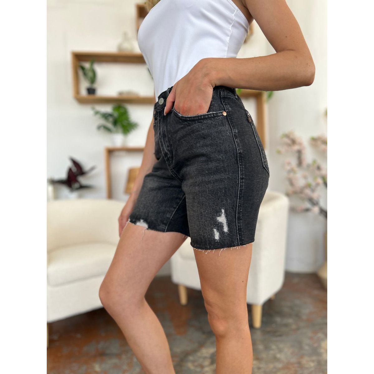 Judy Blue Full Size High Waist Rigid Magic Denim Shorts