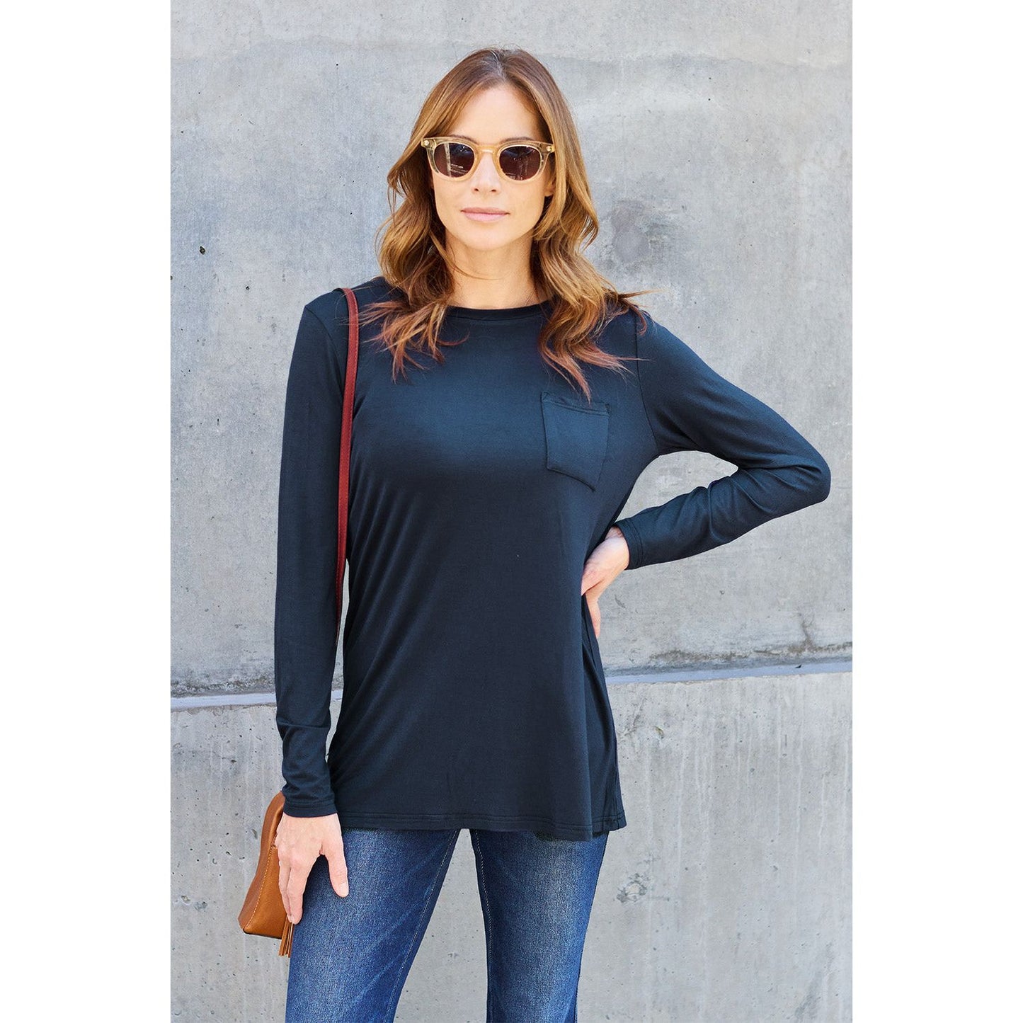 Basic Bae Full Size Round Neck Long Sleeve Top