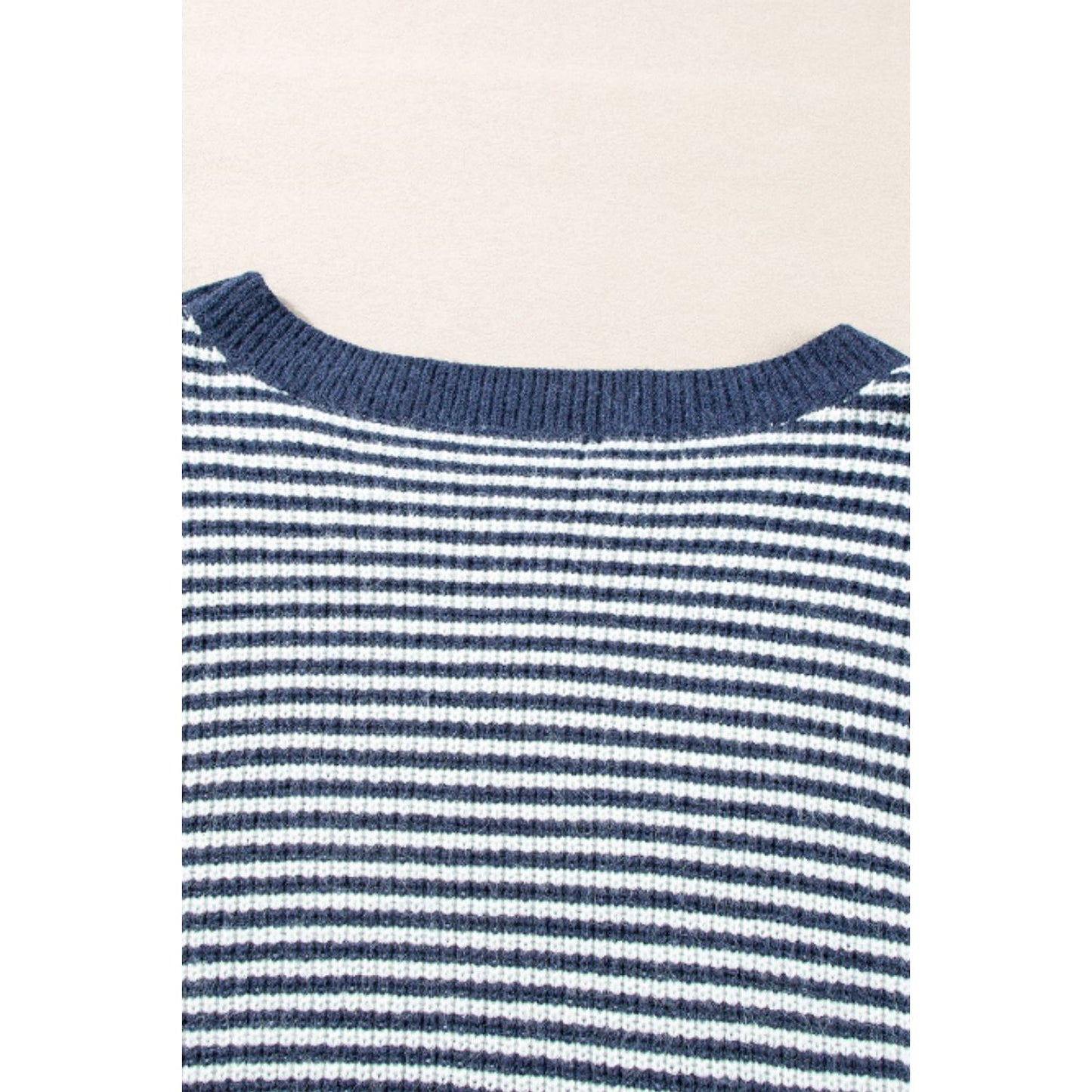 Striped Boat Neck Long Sleeve Sweater