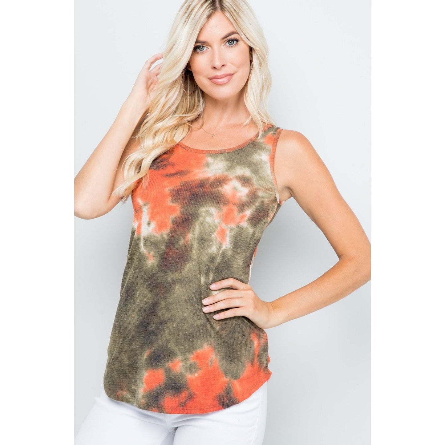 Celeste Full Size Backside Bow Tie Tie Dye Tank