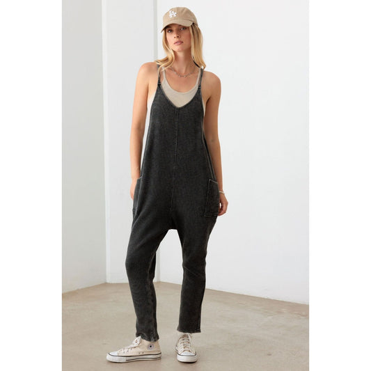 Le Lis Waffle Knit Side Pocket Jumpsuit