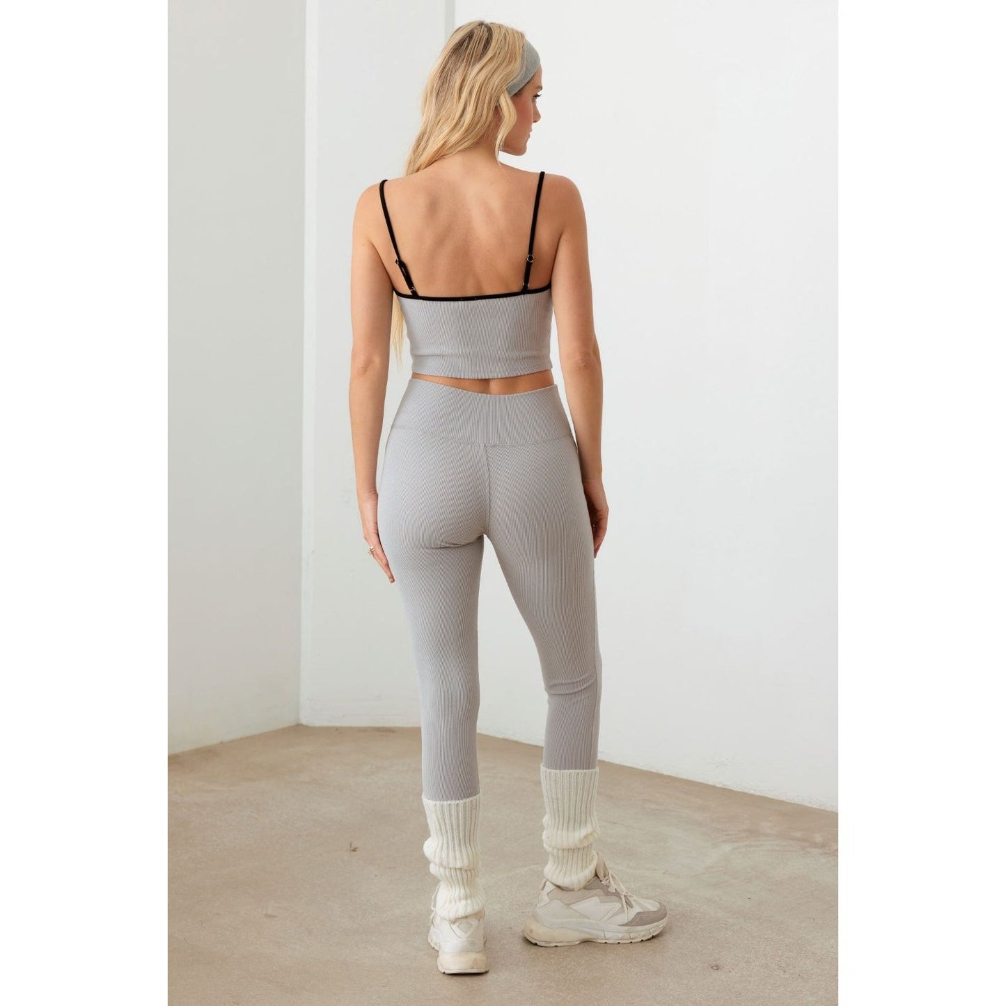 Le Lis Ribbed Crop Cami and High Waist Brushed Leggings Set