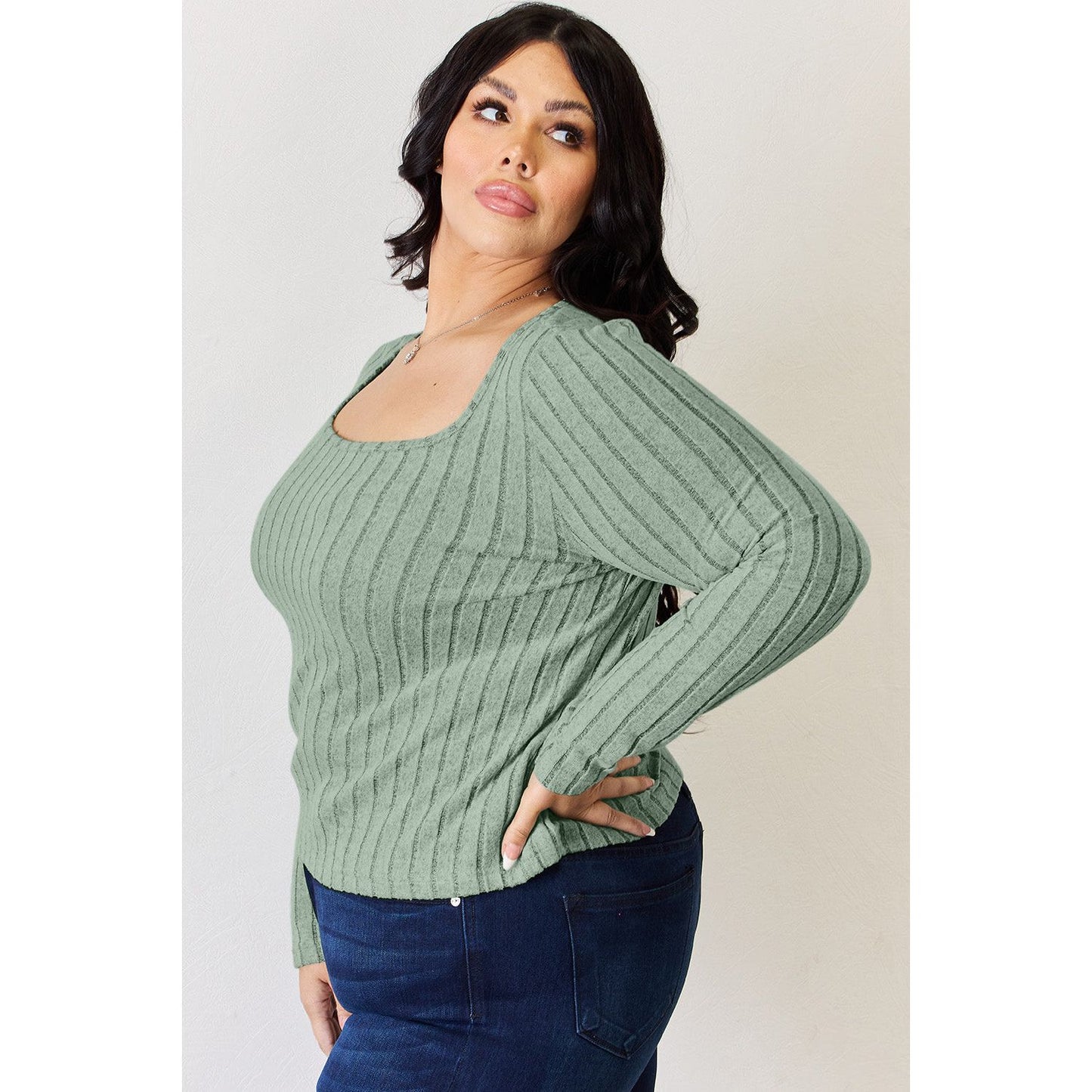 Basic Bae Full Size Ribbed Long Sleeve T-Shirt