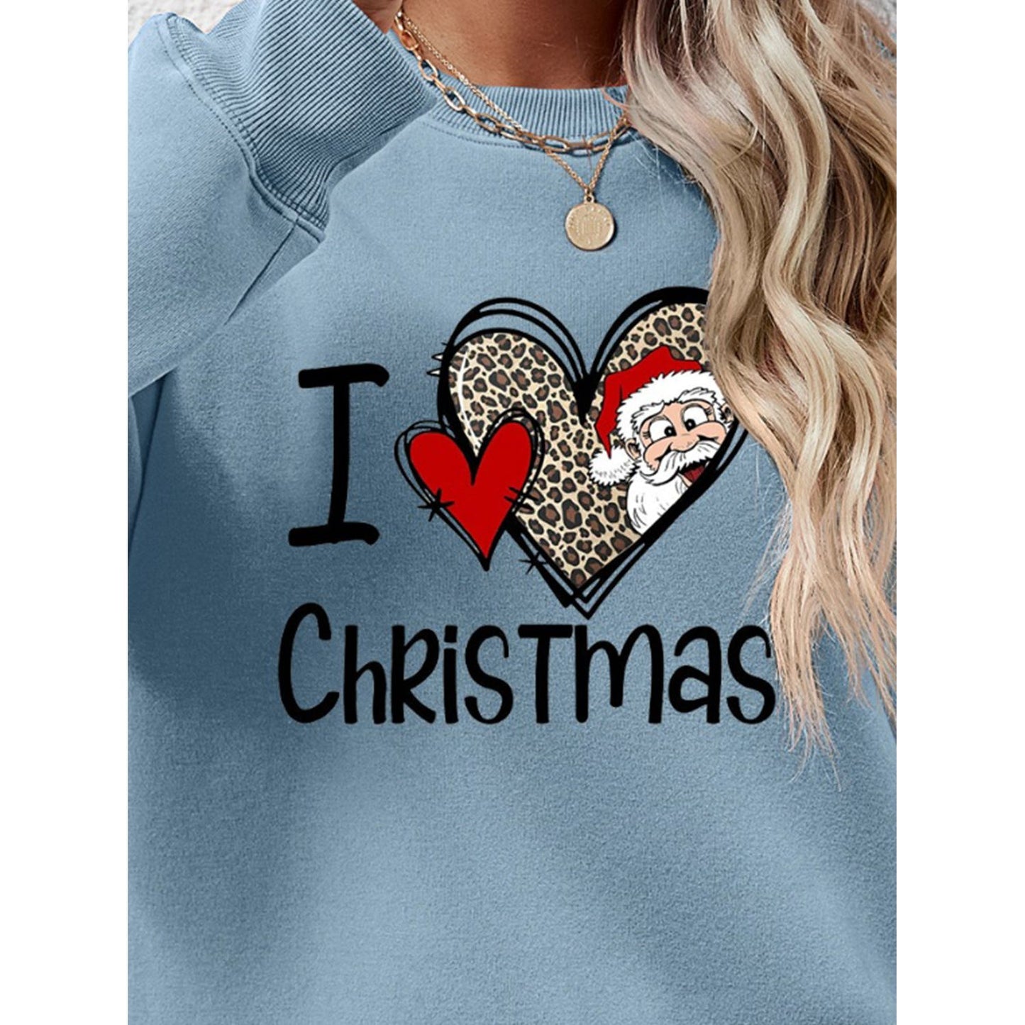 CHRISTMAS Graphic Round Neck Sweatshirt