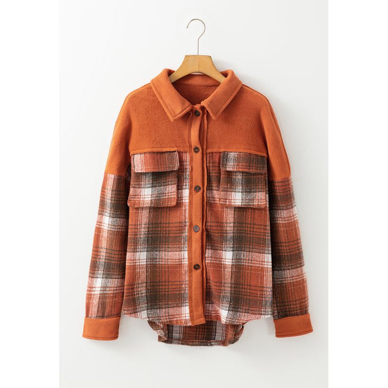 Plaid Button Up Long Sleeve Jacket