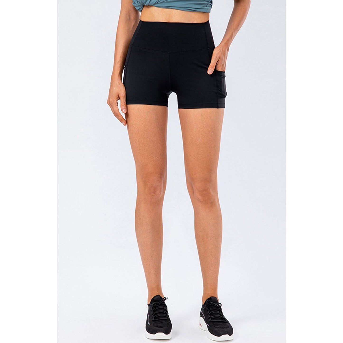 Slim Fit Wide Waistband Sports Shorts