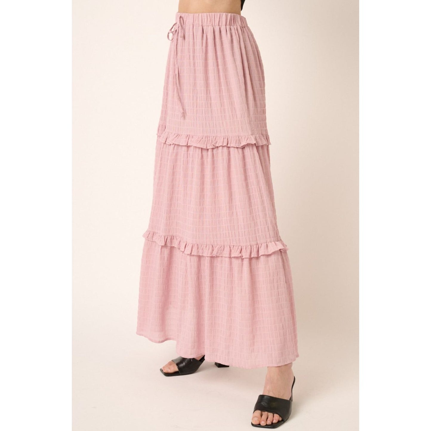 Mittoshop Drawstring High Waist Frill Skirt