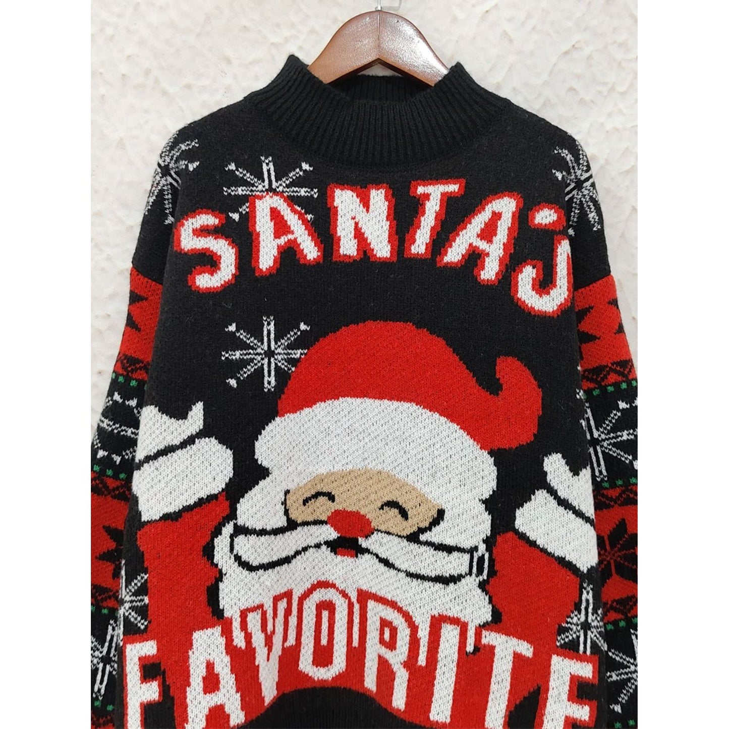 Santa Mock Neck Long Sleeve Sweater