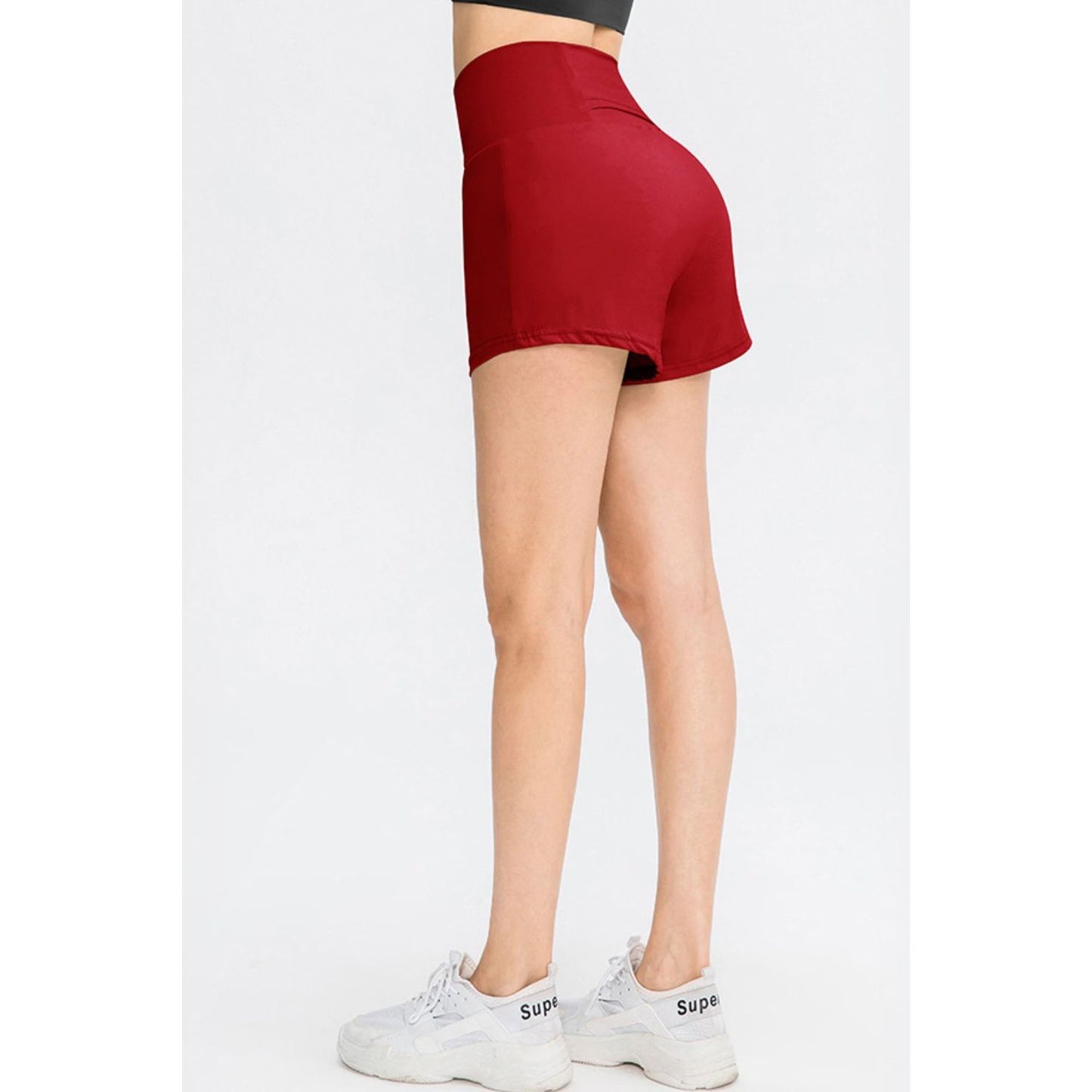 Wide Waistband Sports Shorts with Pockets