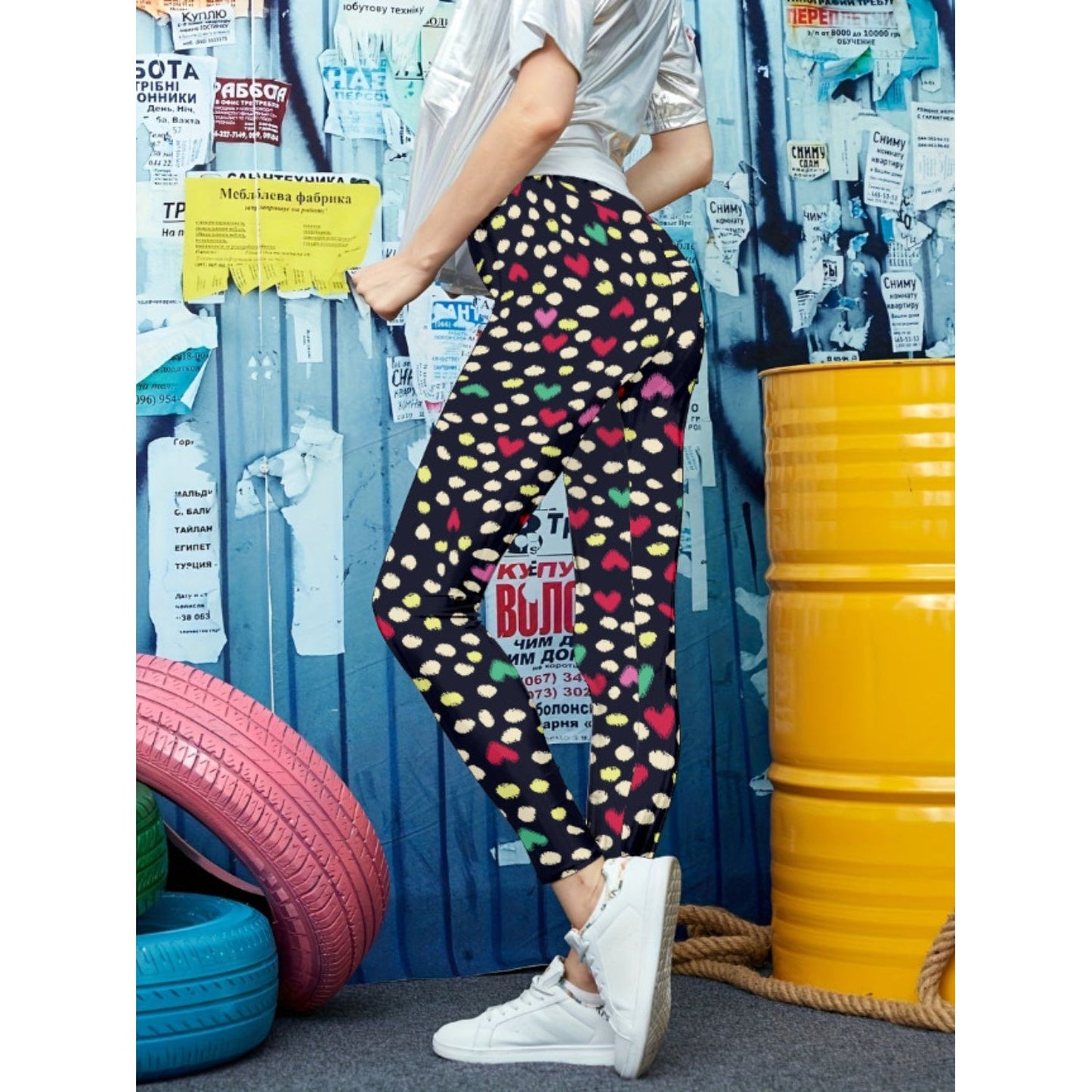 Printed High Waist Skinny Leggings