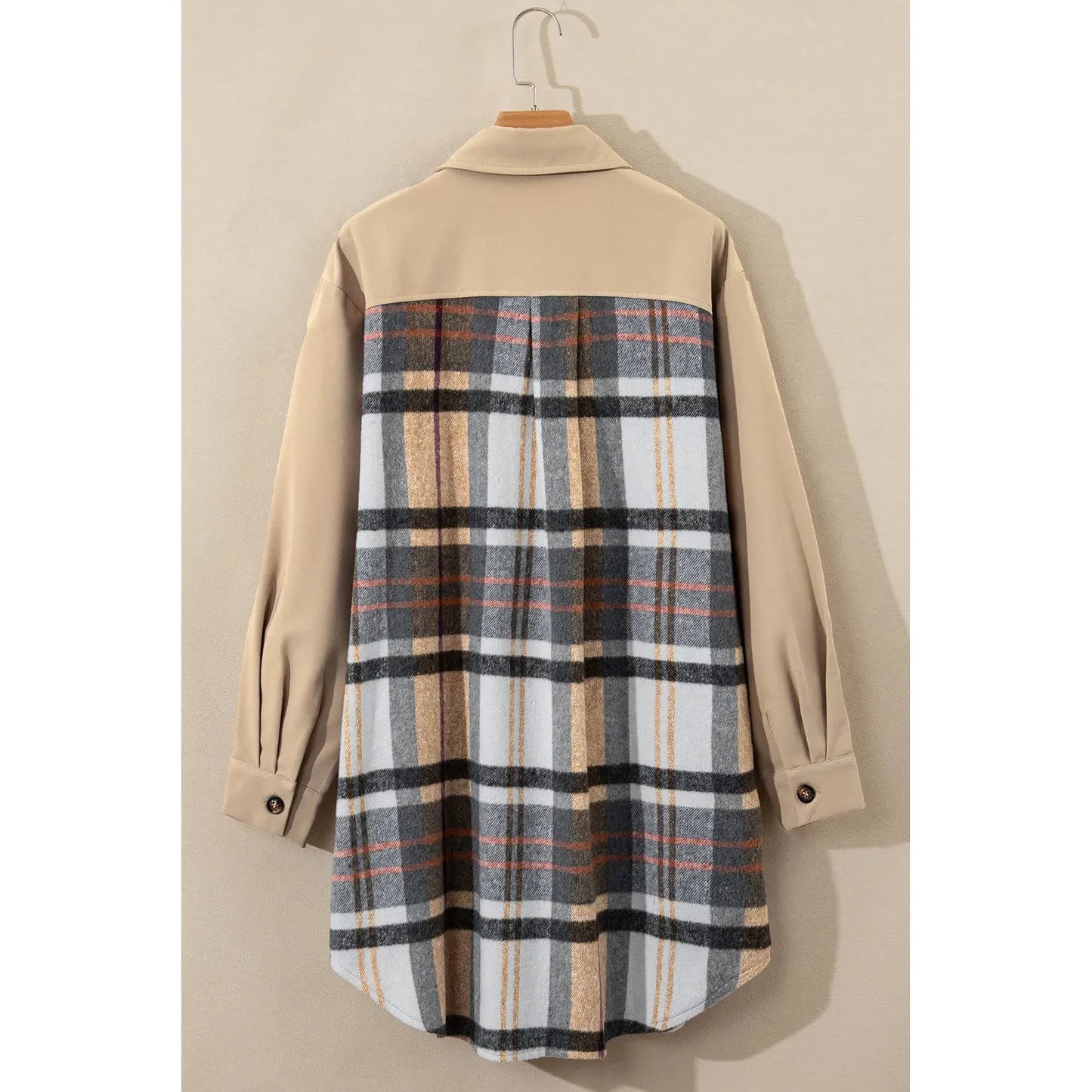 Pocketed Plaid Long Sleeve Mini Dress