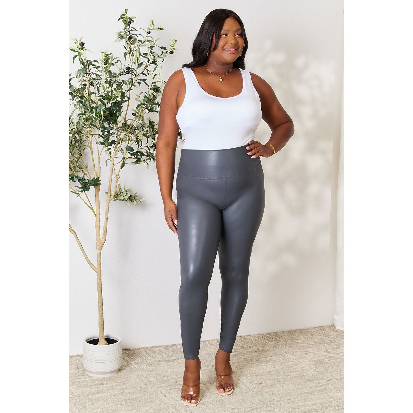 LOVEIT Full Size Wide Waistband High Waist Leggings