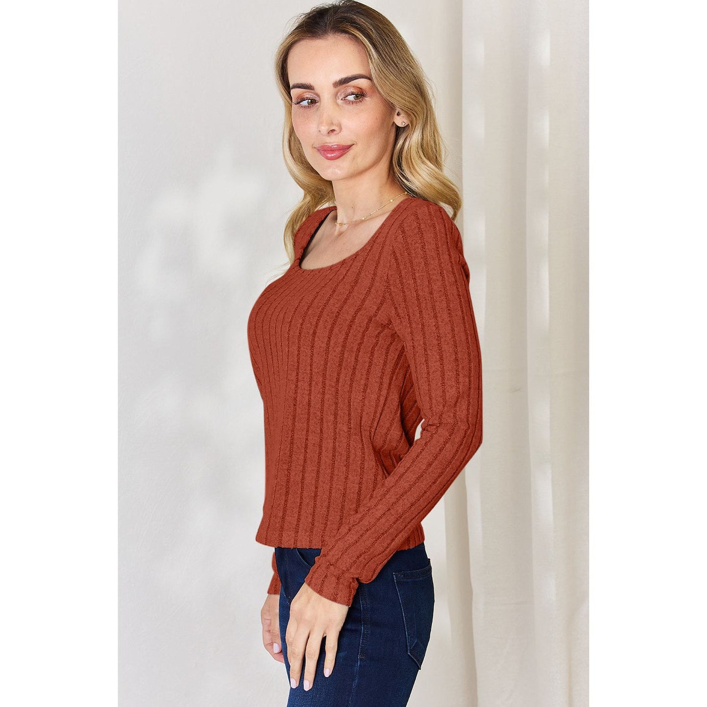 Basic Bae Full Size Ribbed Long Sleeve T-Shirt