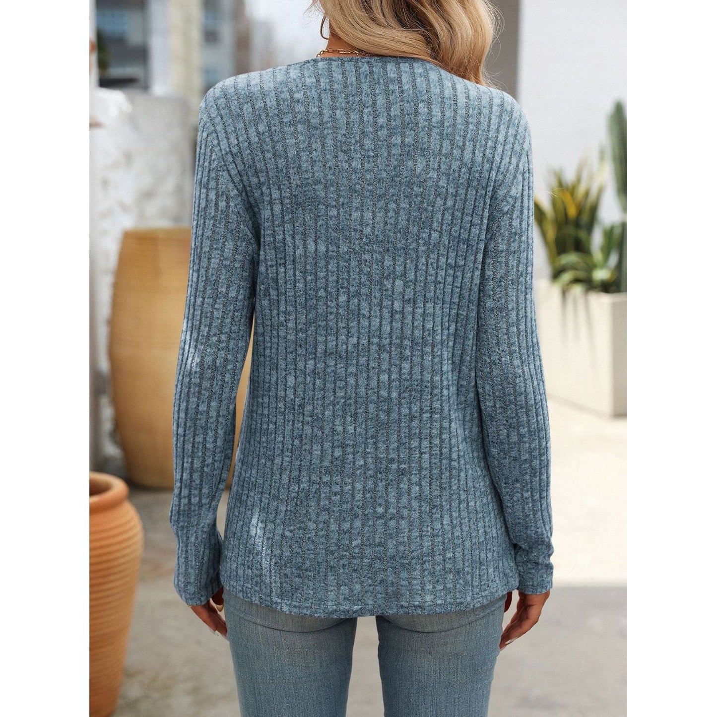 Mandy Square Neck Long Sleeve T-Shirt