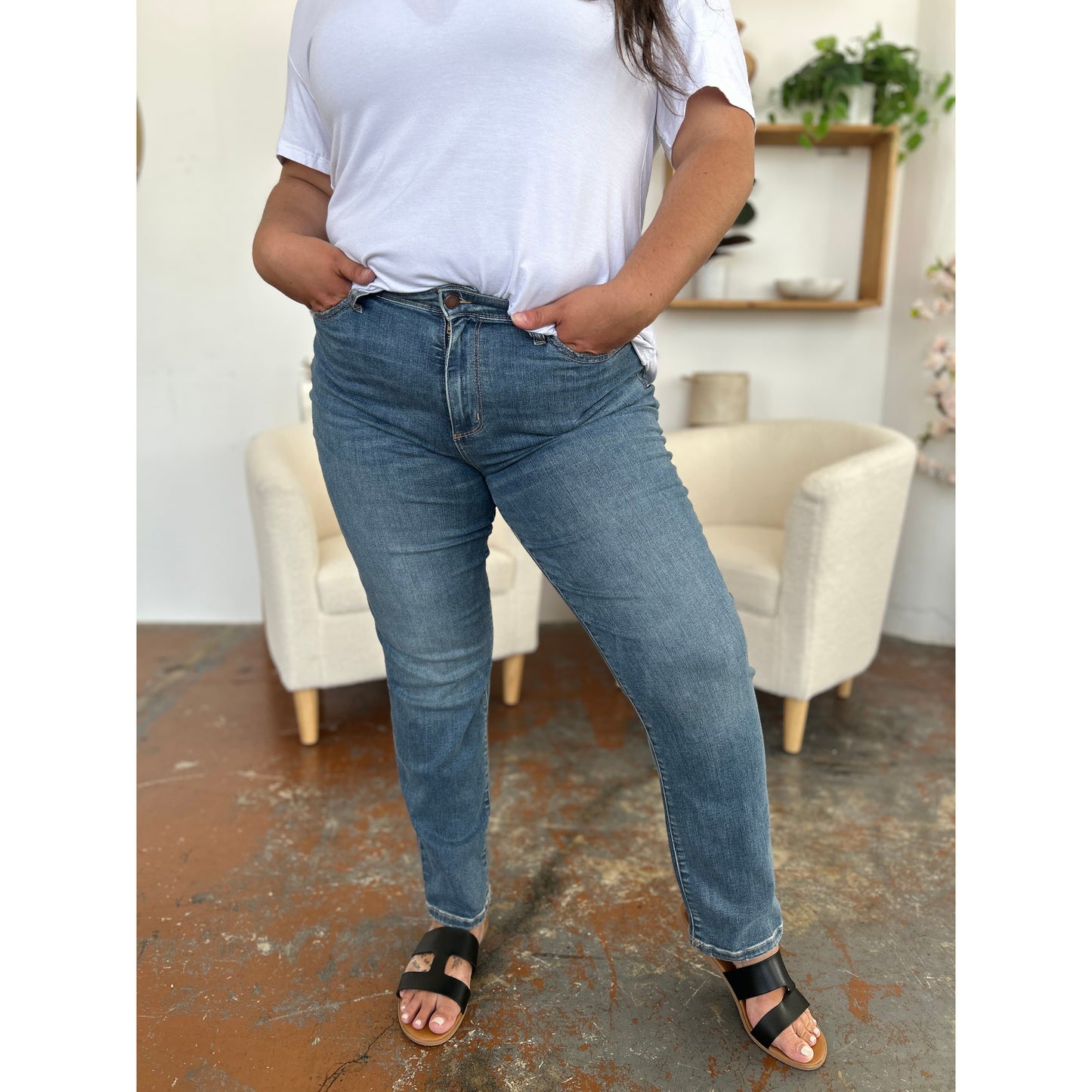 Judy Blue Full Size High Waist Straight Jeans