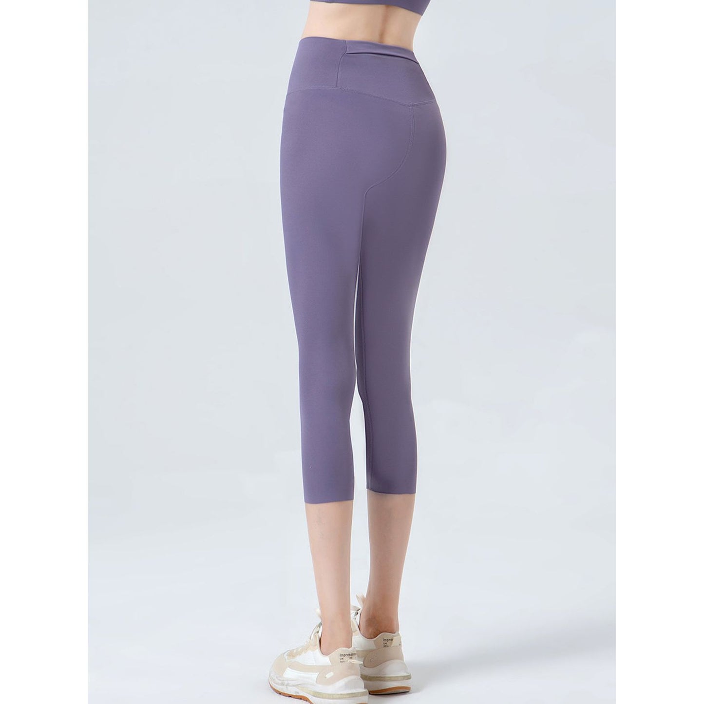 Wide Waistband Cropped Sports Leggings