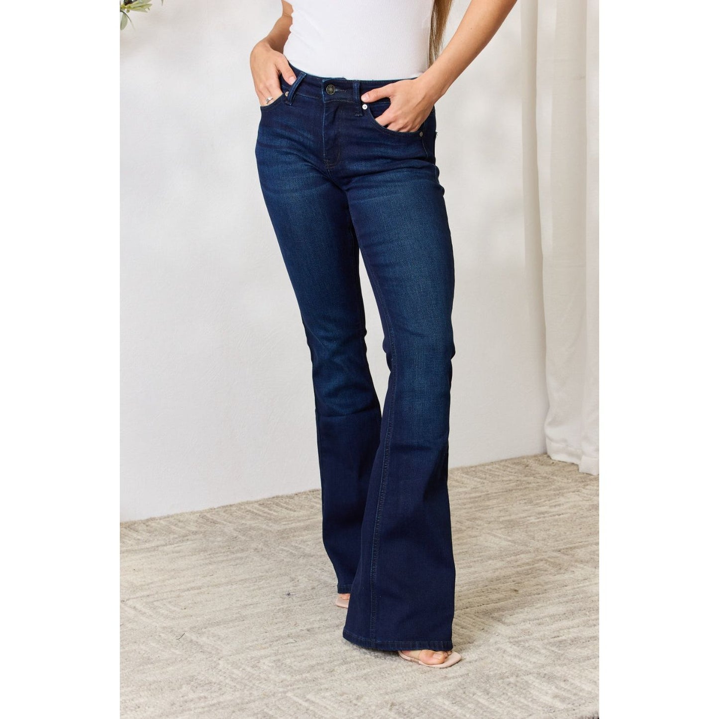 Kancan Full Size Mid Rise Flare Jeans