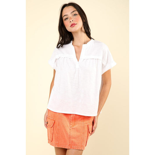 VERY J Nochted Short Sleeve Washed T-Shirt