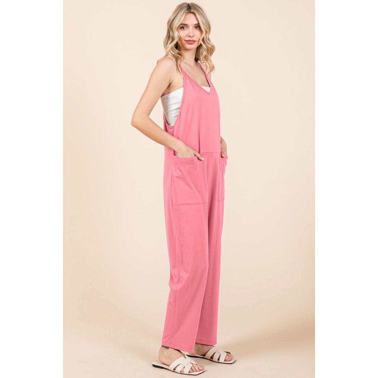 Culture Code Full Size Sleeveless Jumpsuit with Pockets