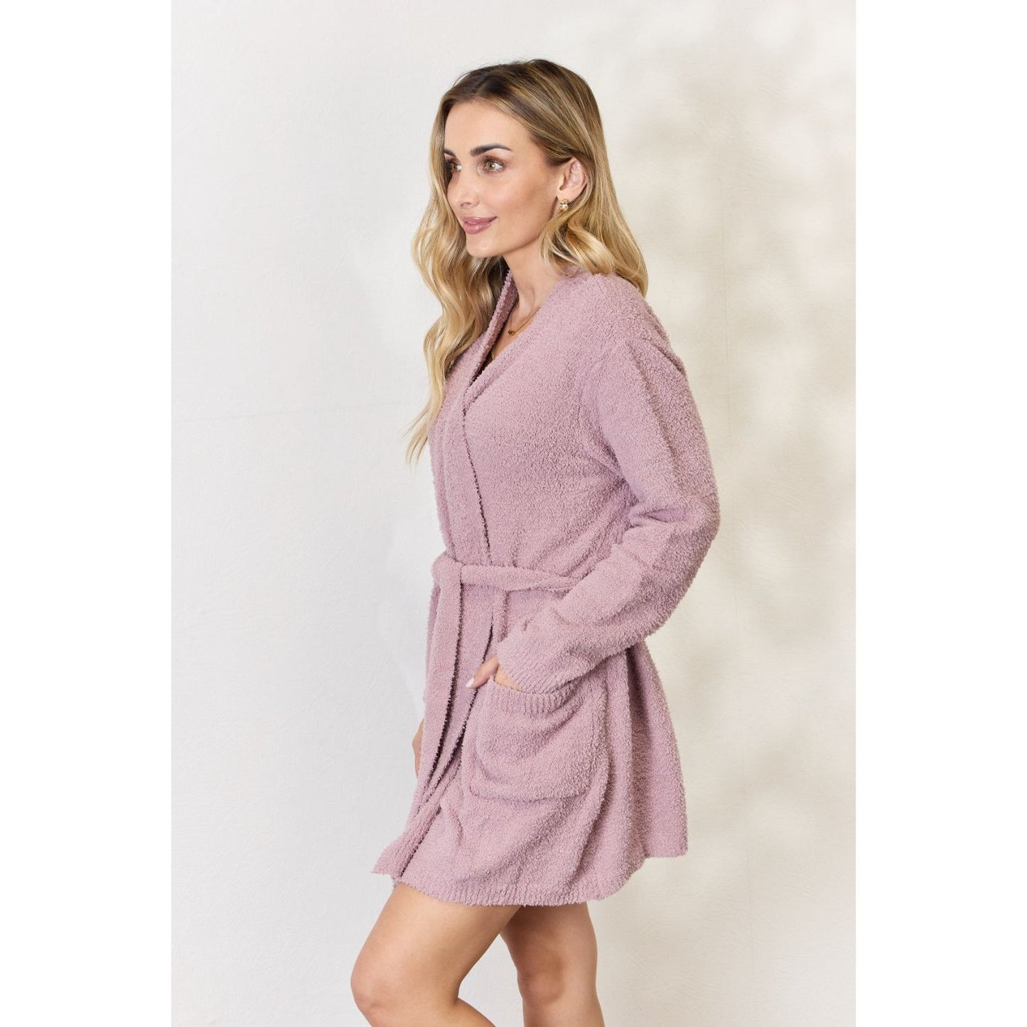 Hailey & Co Tie Front Long Sleeve Robe