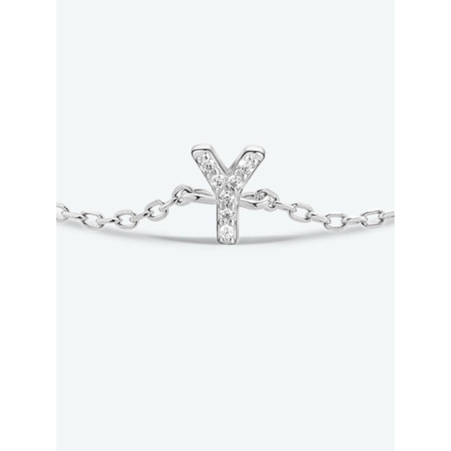 V To Z Zircon 925 Sterling Silver Bracelet