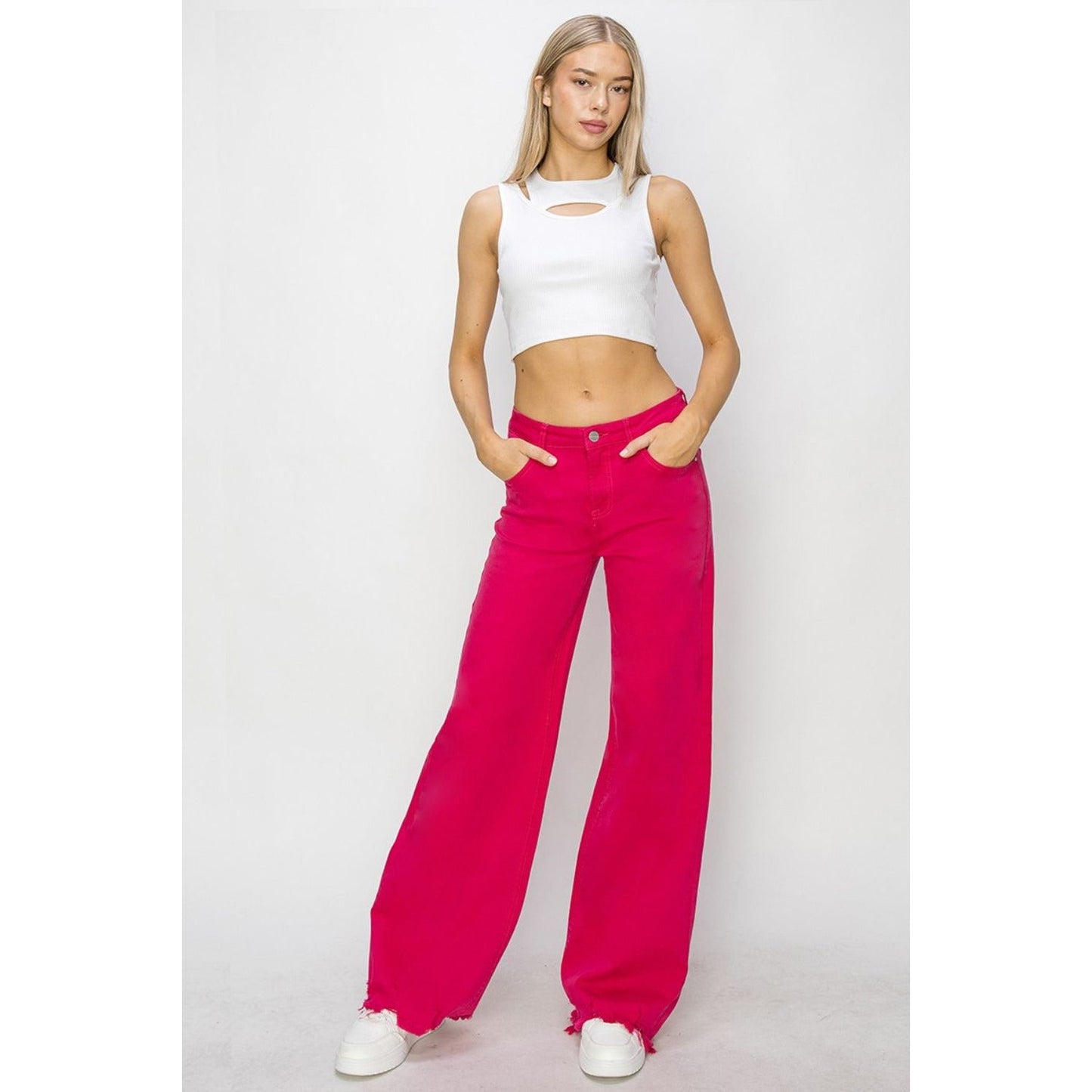 RISEN High Rise Wide Leg Jeans