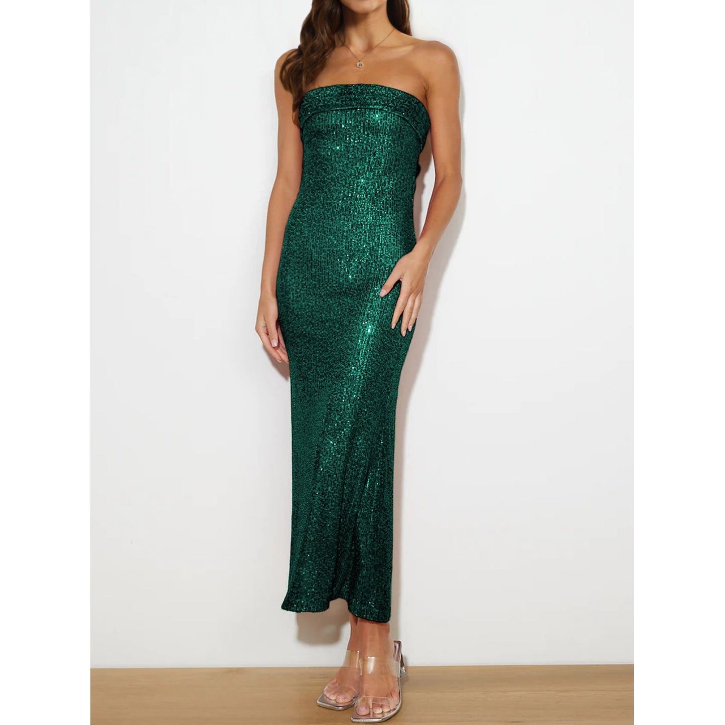 Sequin Cutout Tube Dress