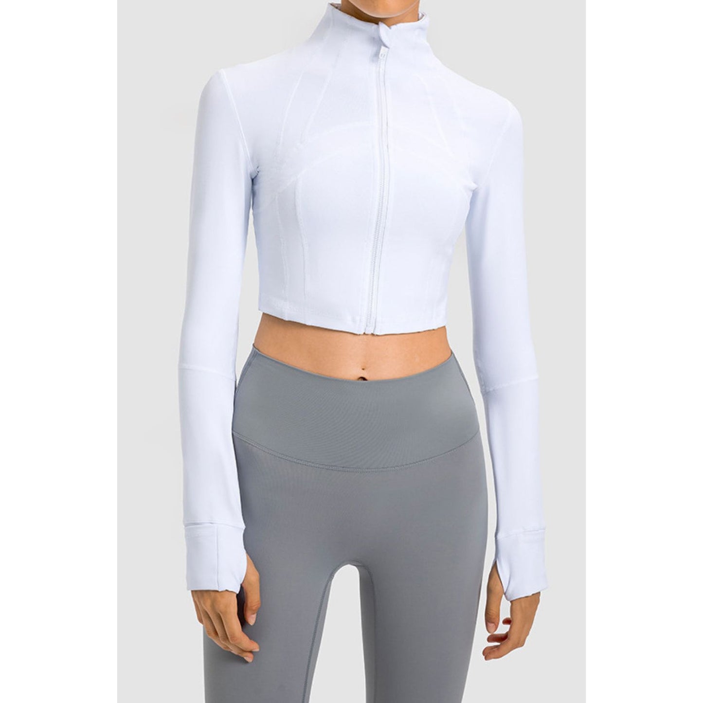 Zip Front Cropped Sports Jacket