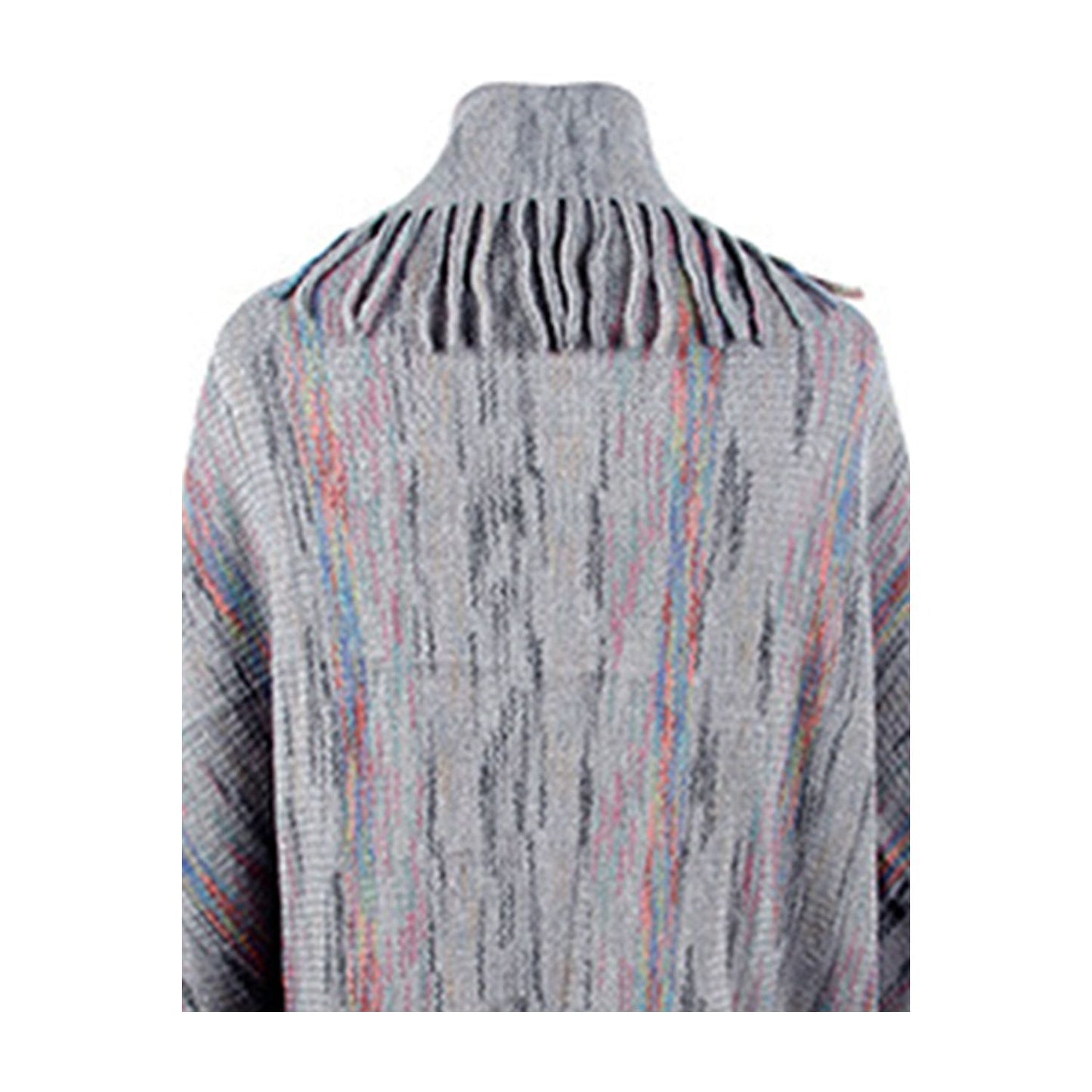 Fringe Detail Printed Poncho