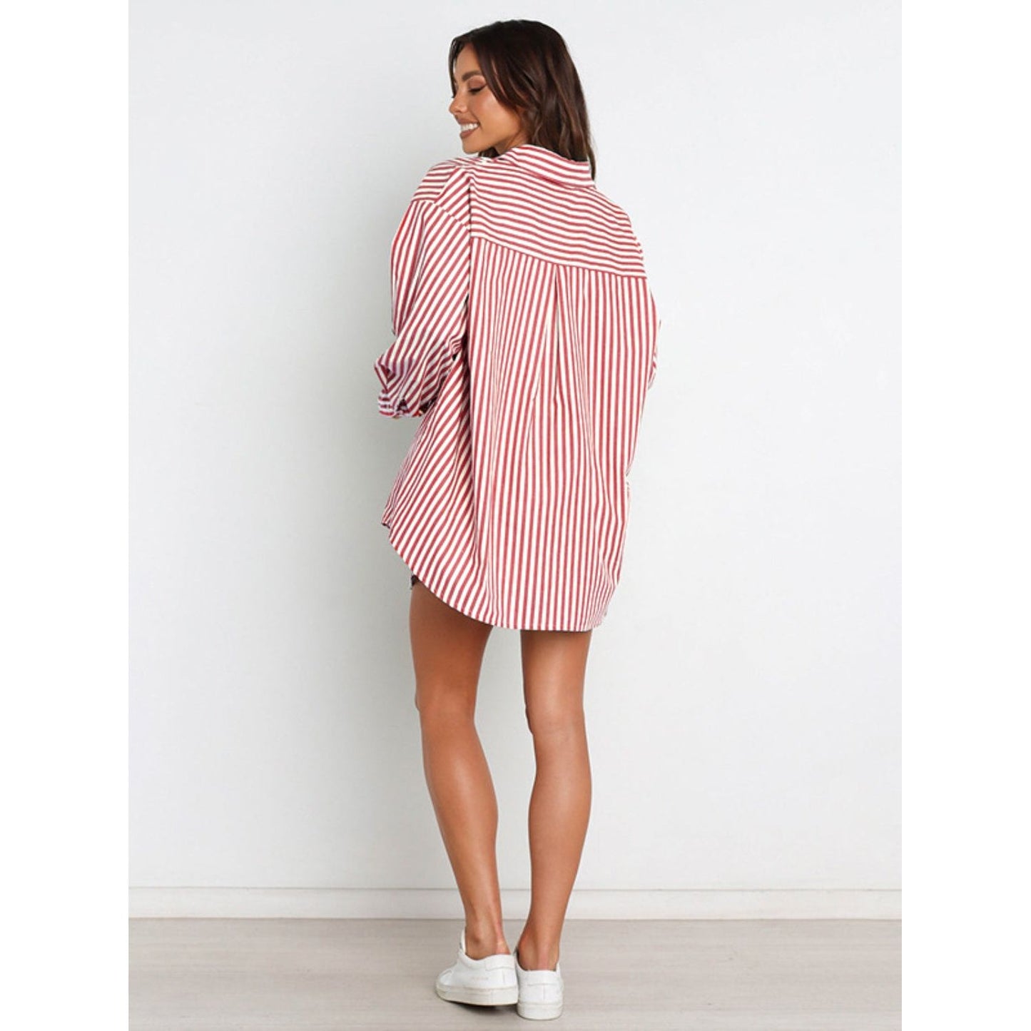 Striped Dropped Shoulder Shirt and Shorts Set