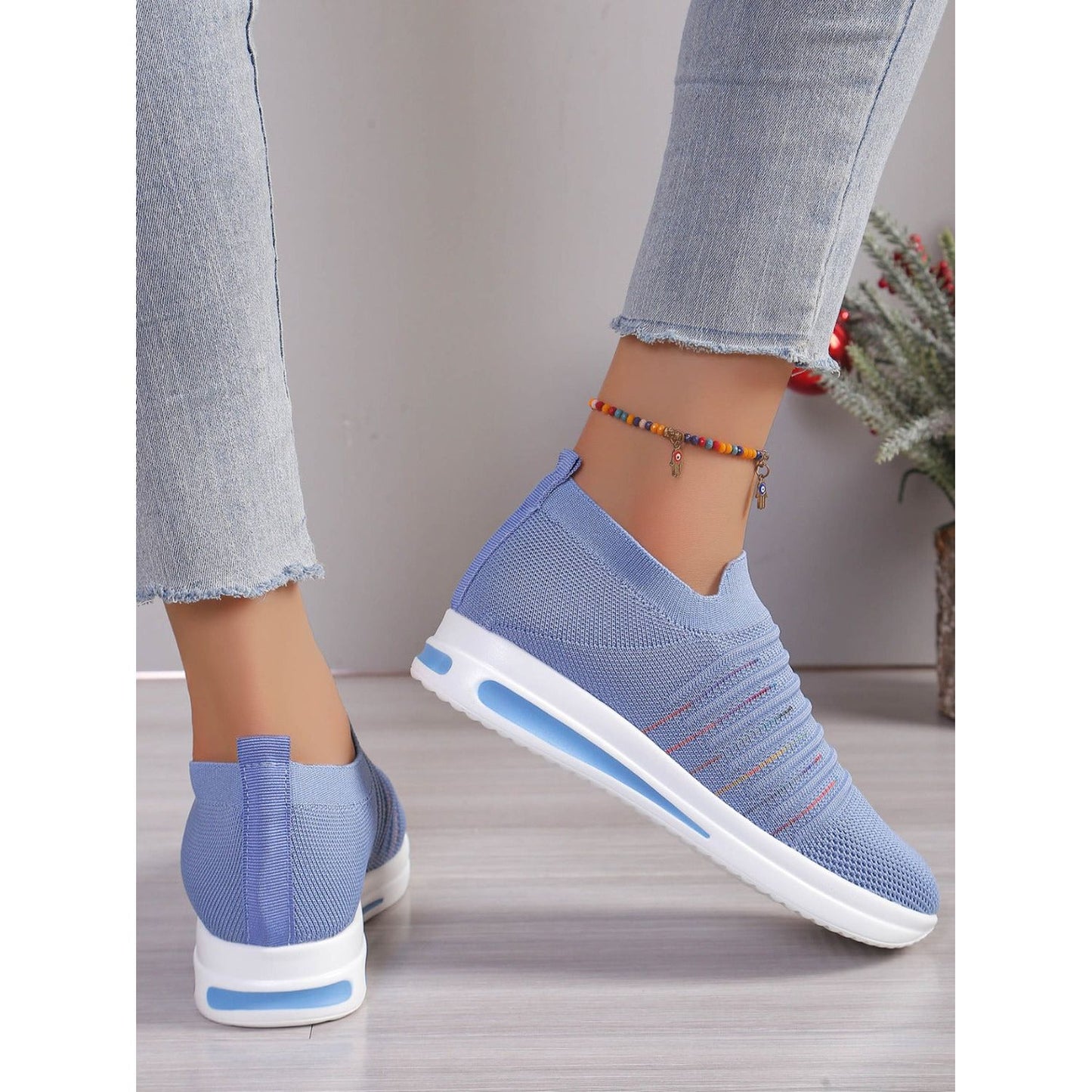 Breathable Mesh Wedge Sneakers