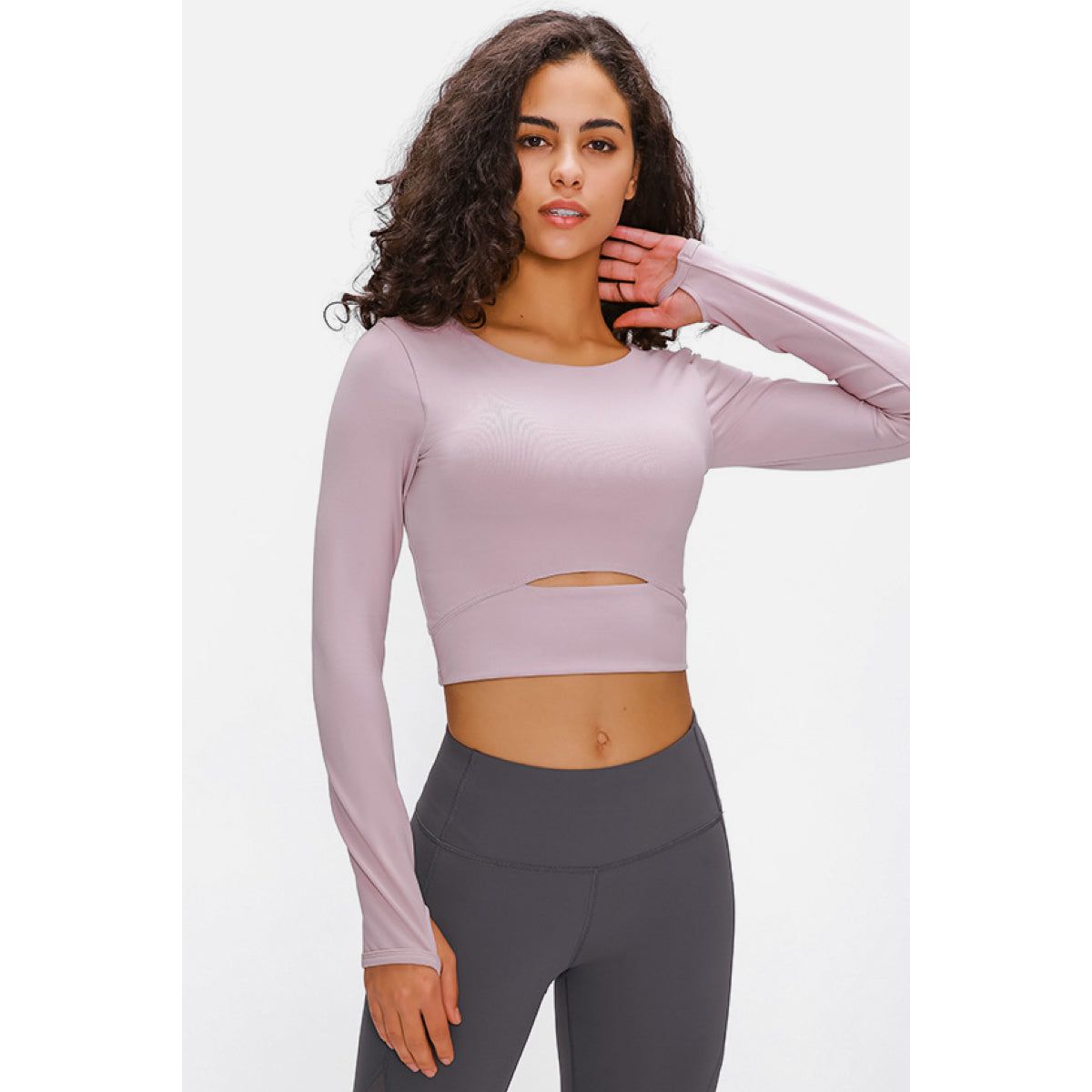 Long Sleeve Cropped Top With Sports Strap