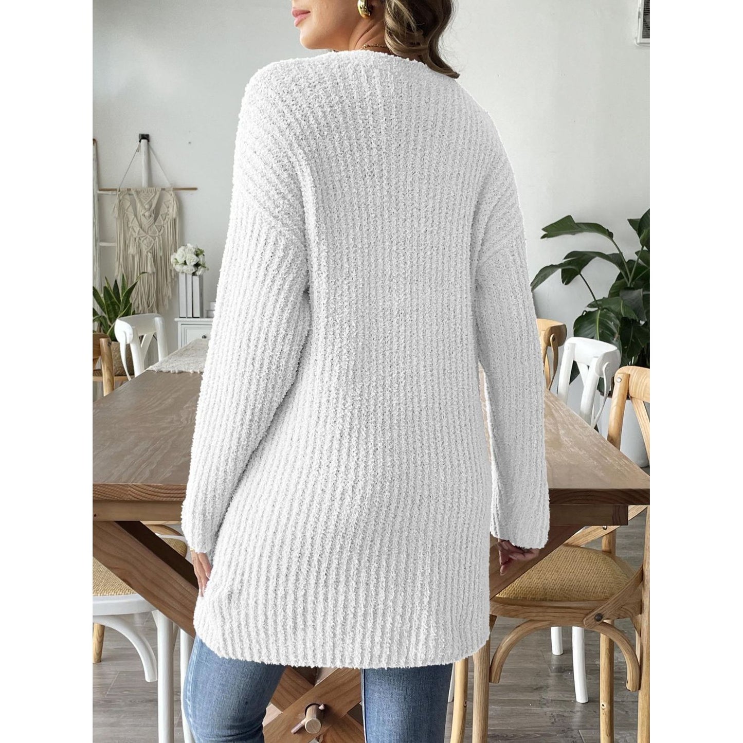 Open Front Long Sleeve Cardigan