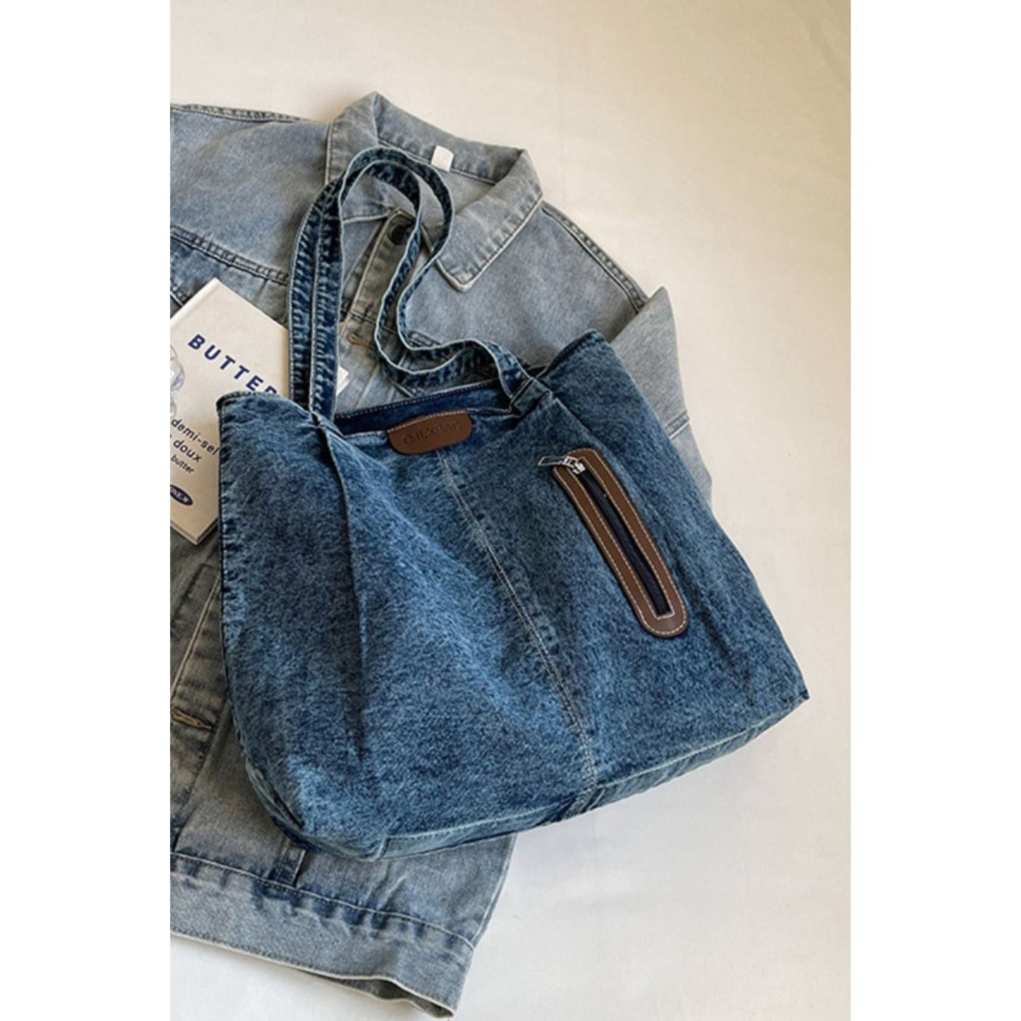 Medium Denim Tote Bag