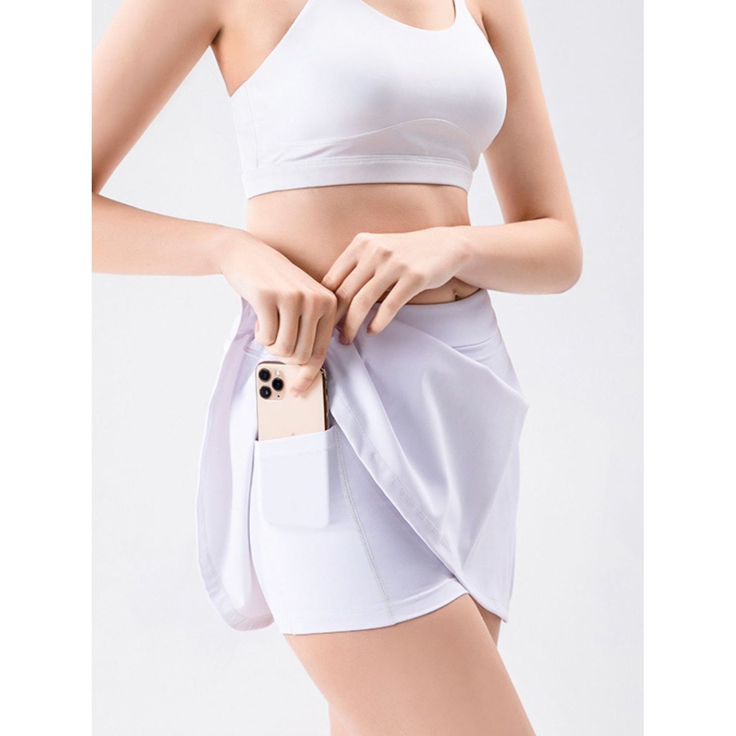 High Waist Active Skort with Pockets