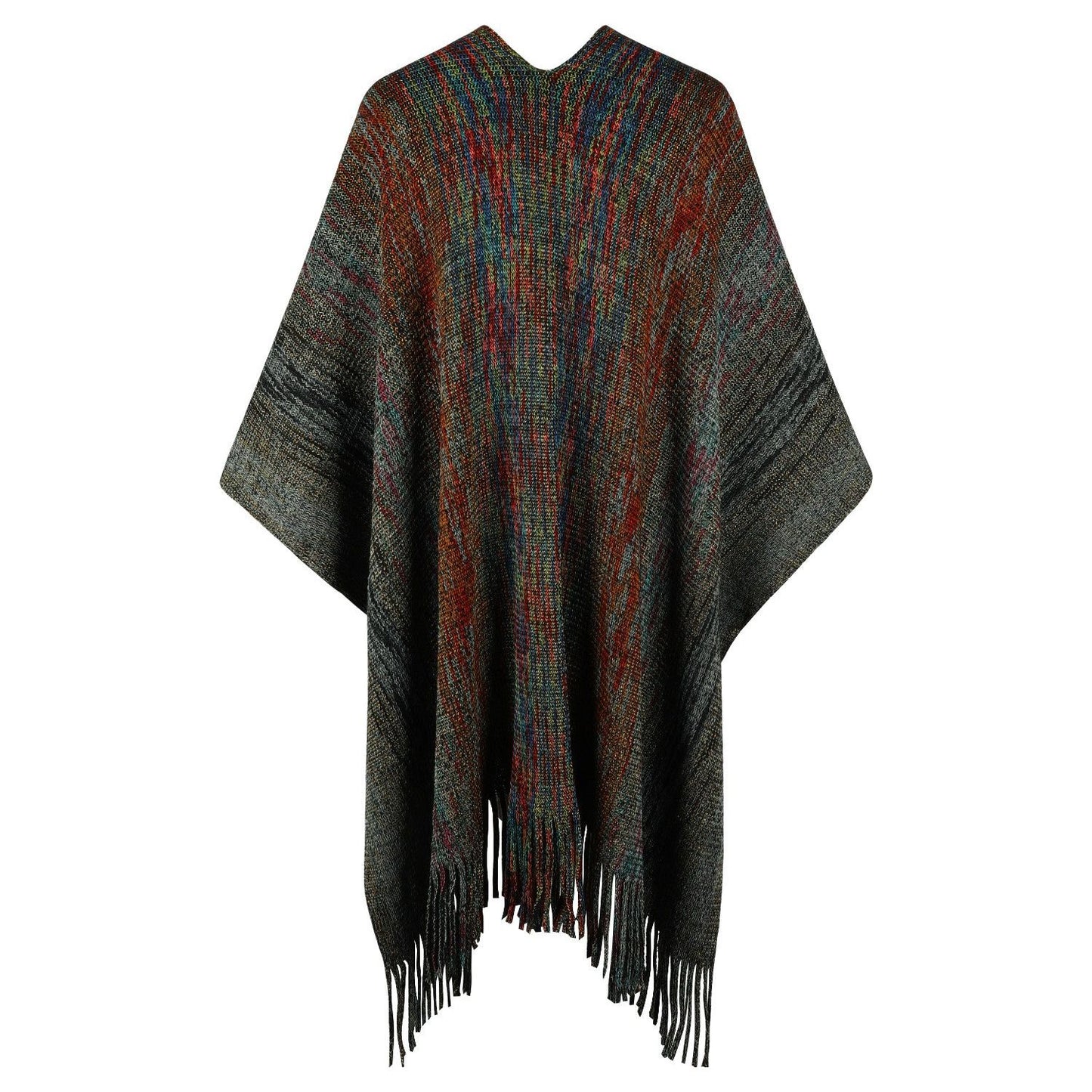 Heathered Fringe Hem Poncho