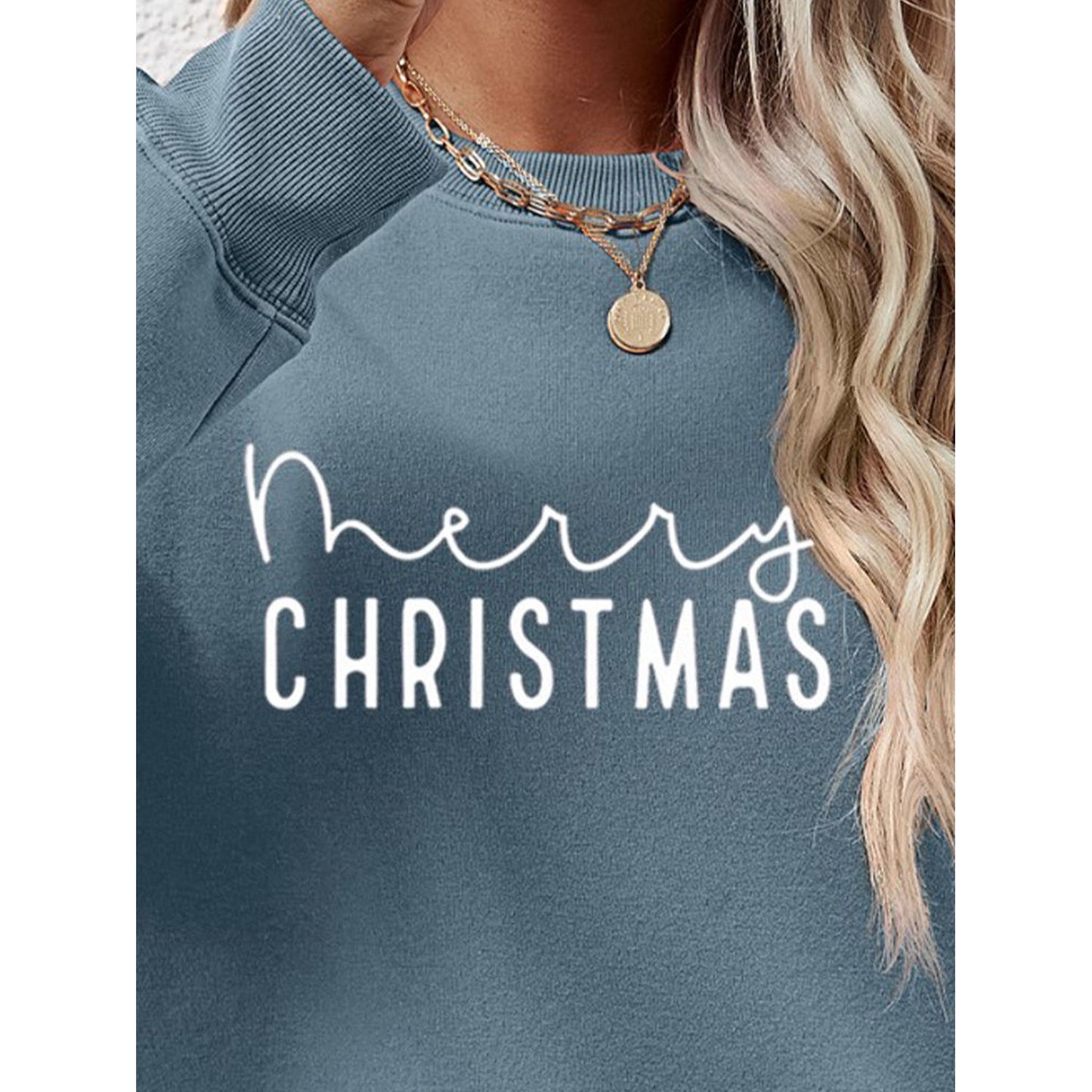 MERRY CHRISTMAS Dropped Shoulder Sweatshirt