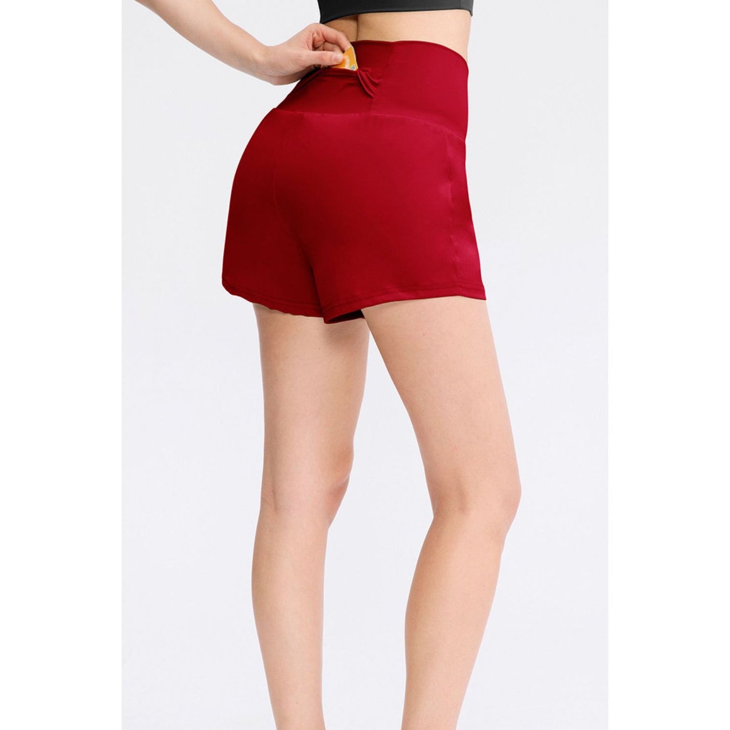 Wide Waistband Sports Shorts with Pockets