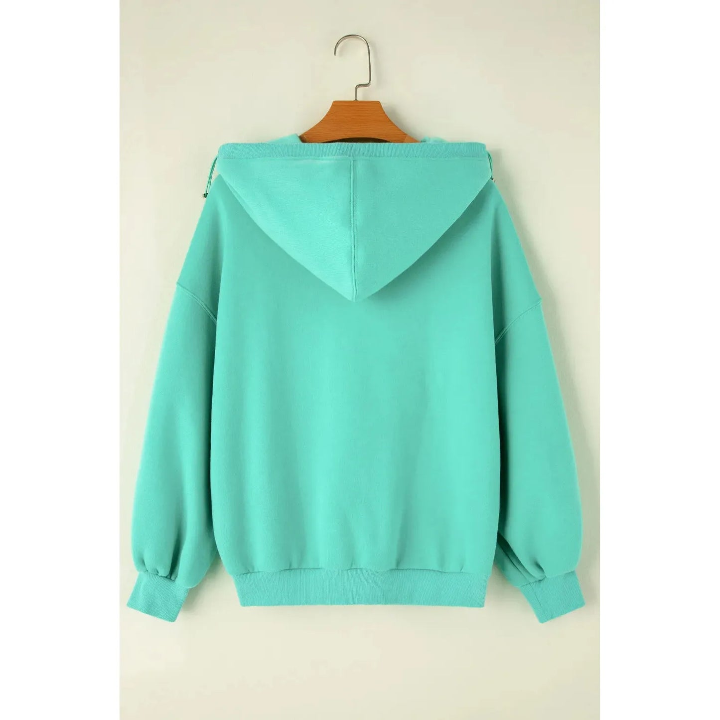 Pocketed Half Zip Long Sleeve Hoodie