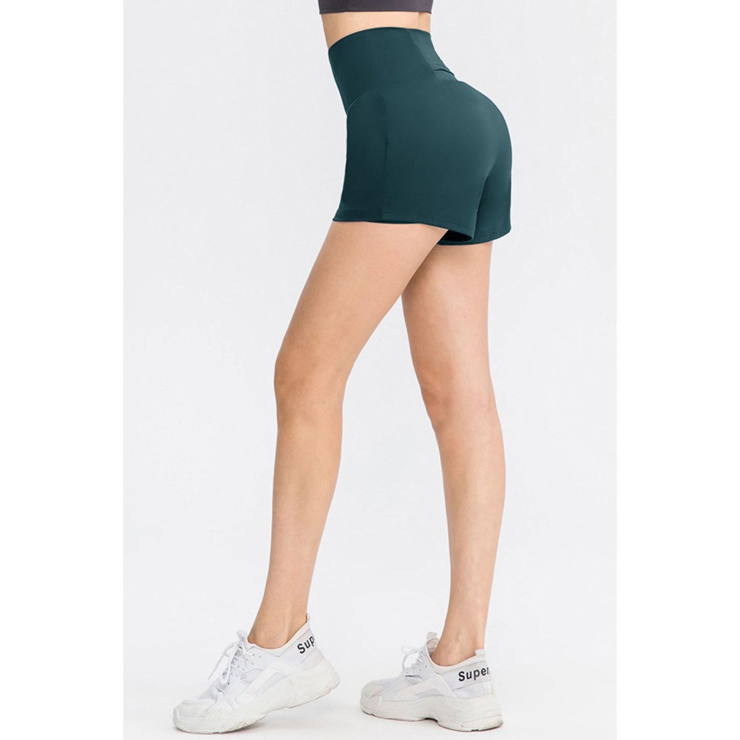 Wide Waistband Sports Shorts with Pockets