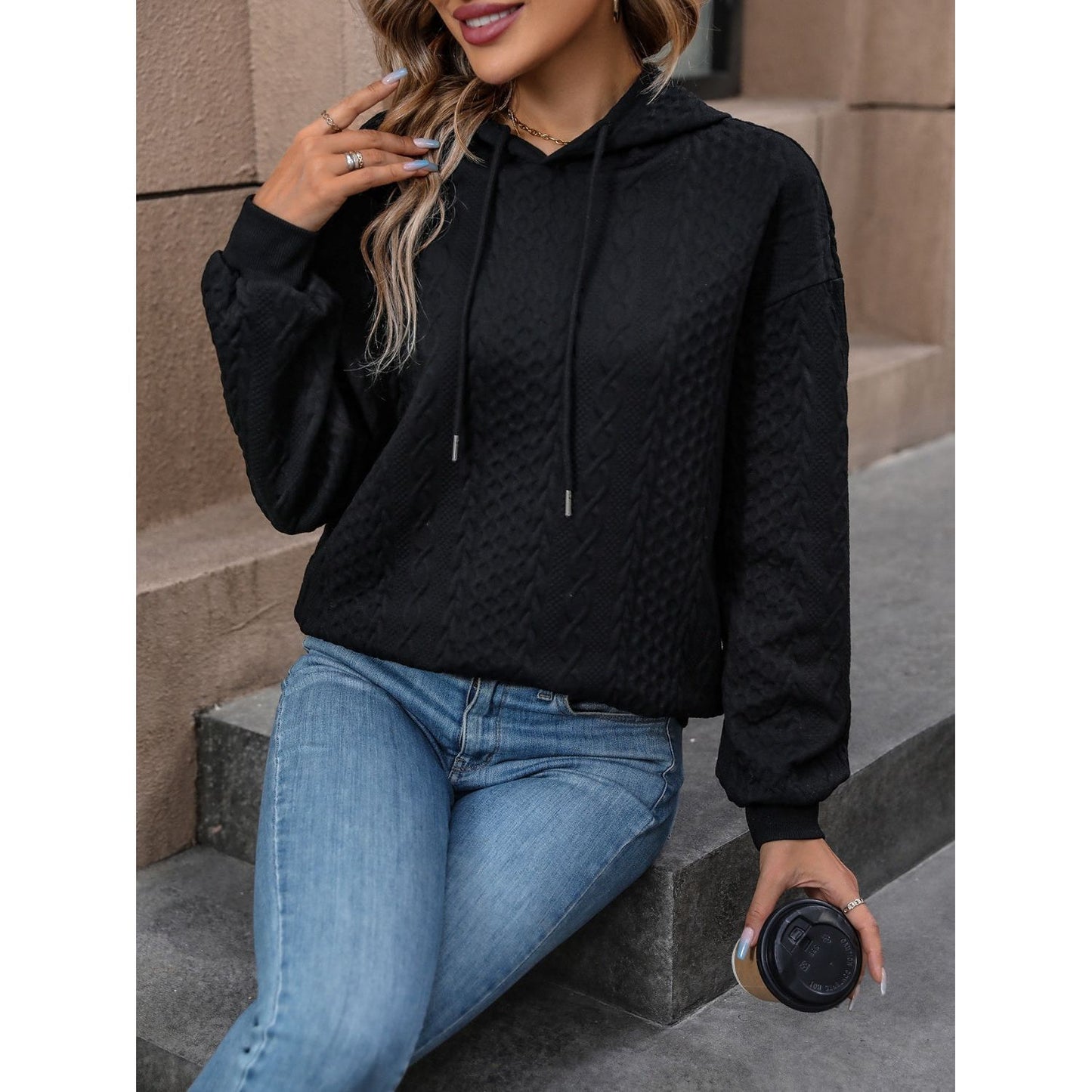 Drawstring Long Sleeve Hoodie