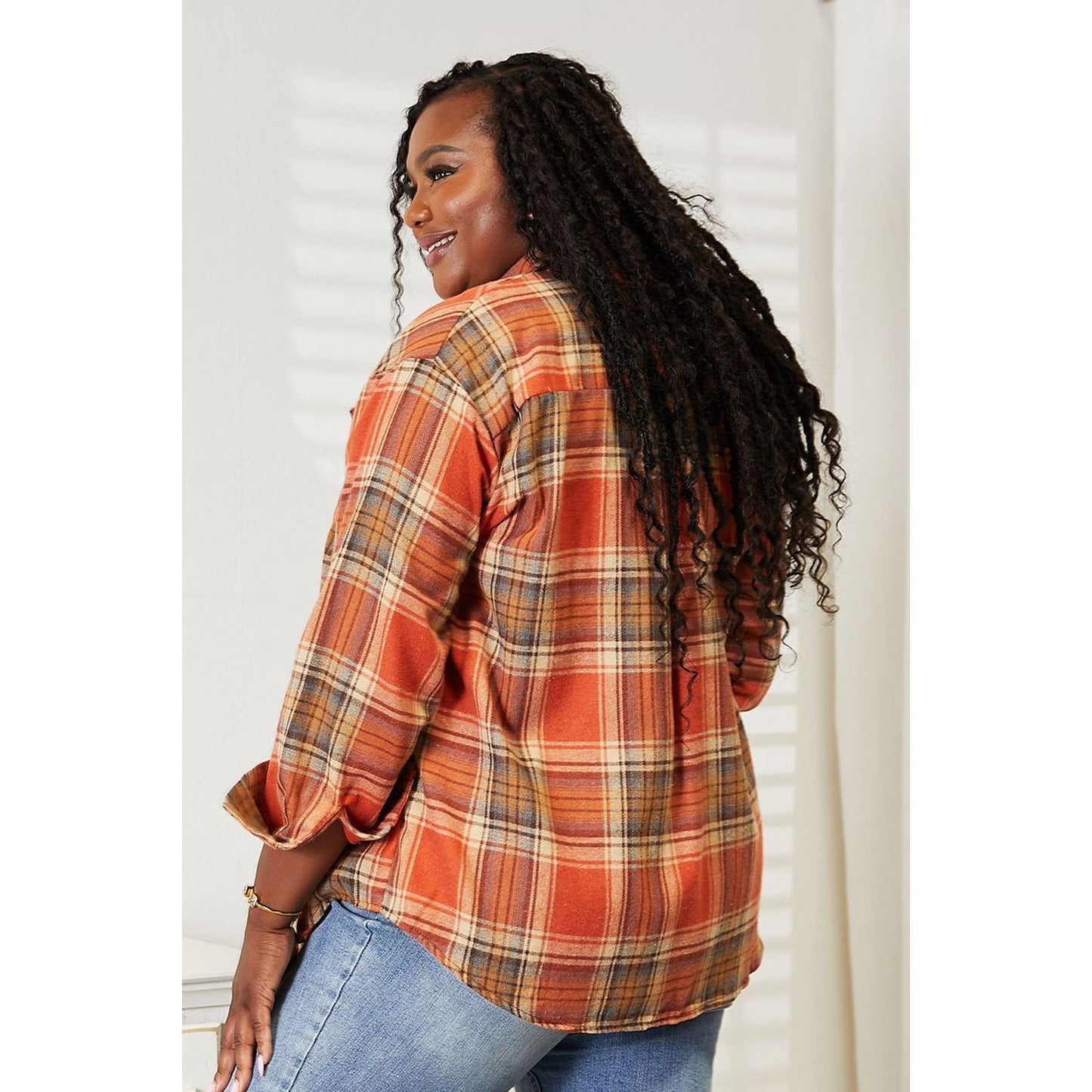 Plaid Dropped Shoulder Shirt