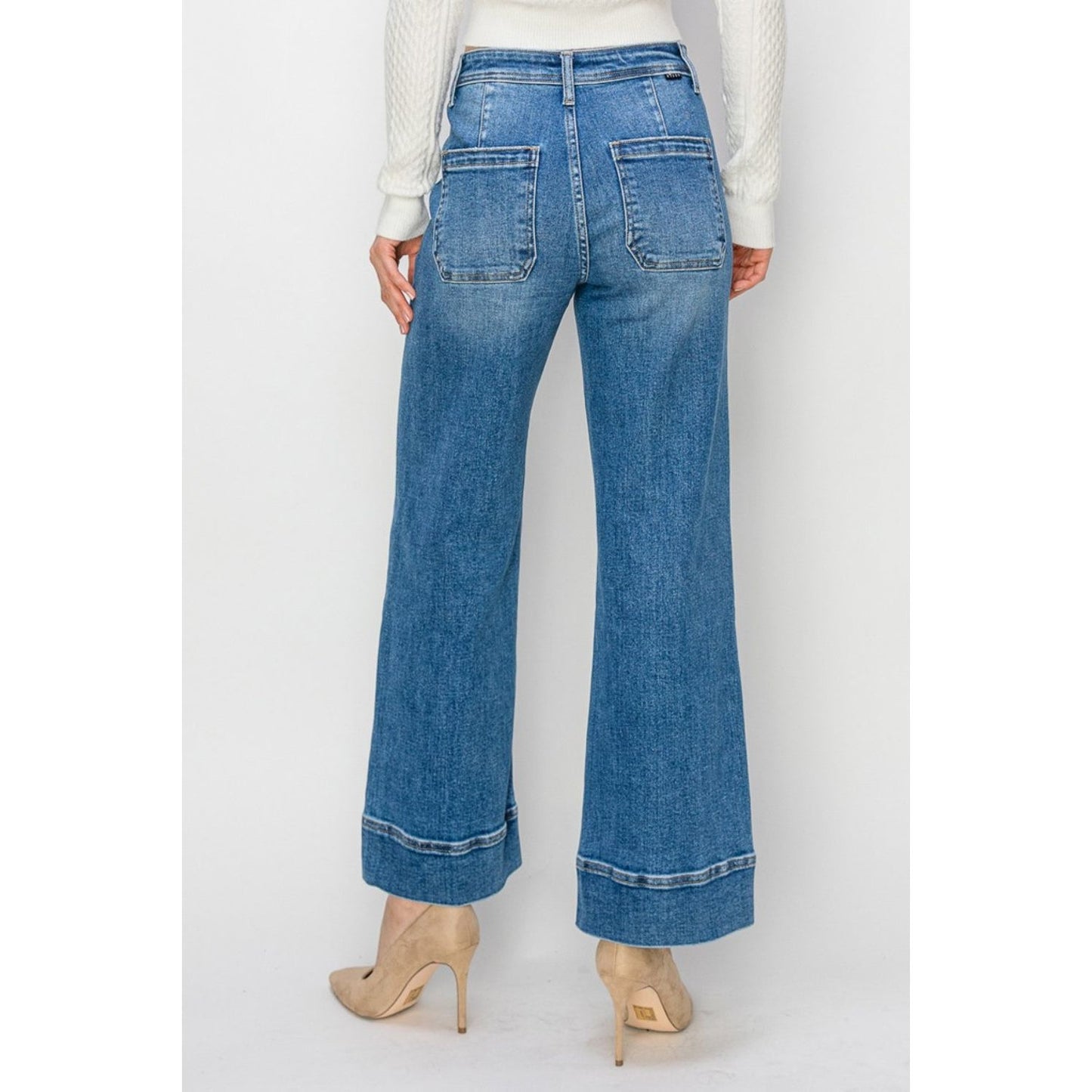 RISEN Full Size High Rise Wide Leg Jeans