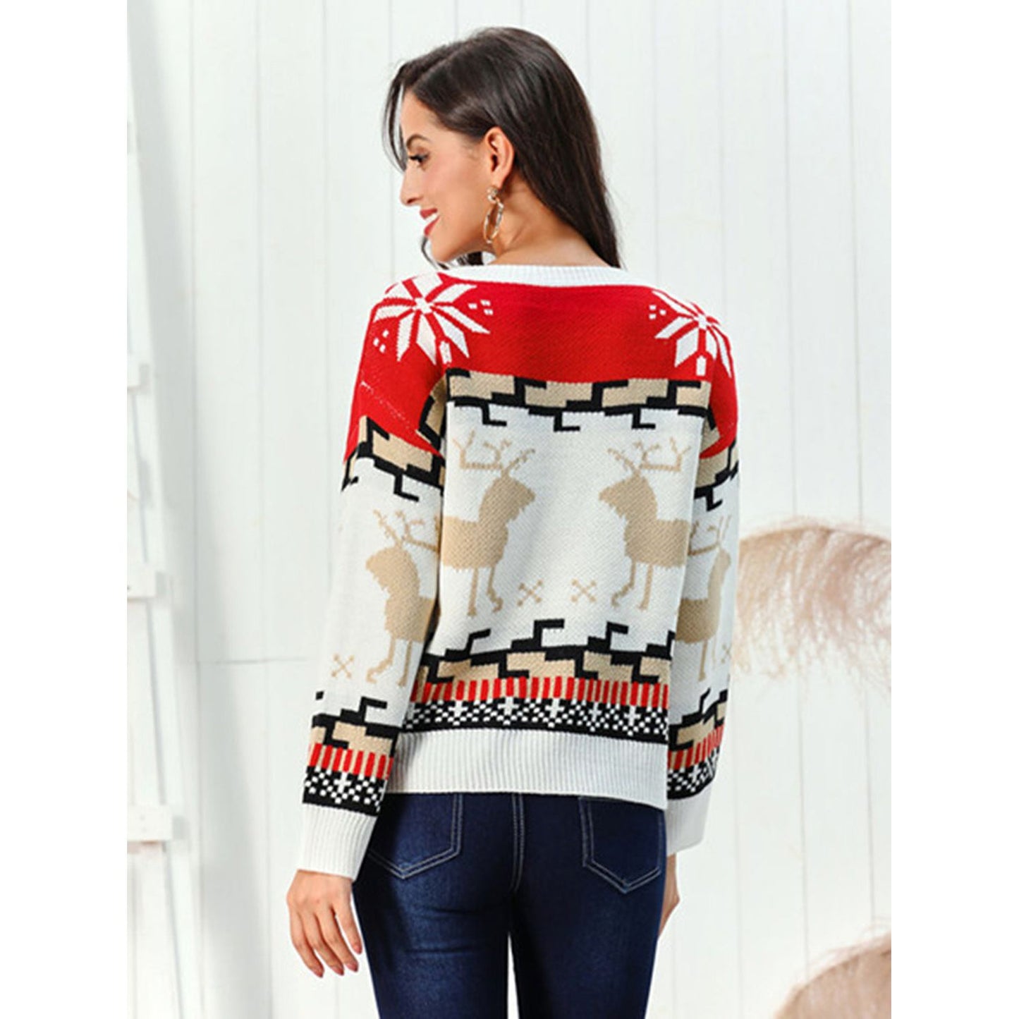 Reindeer Round Neck Sweater