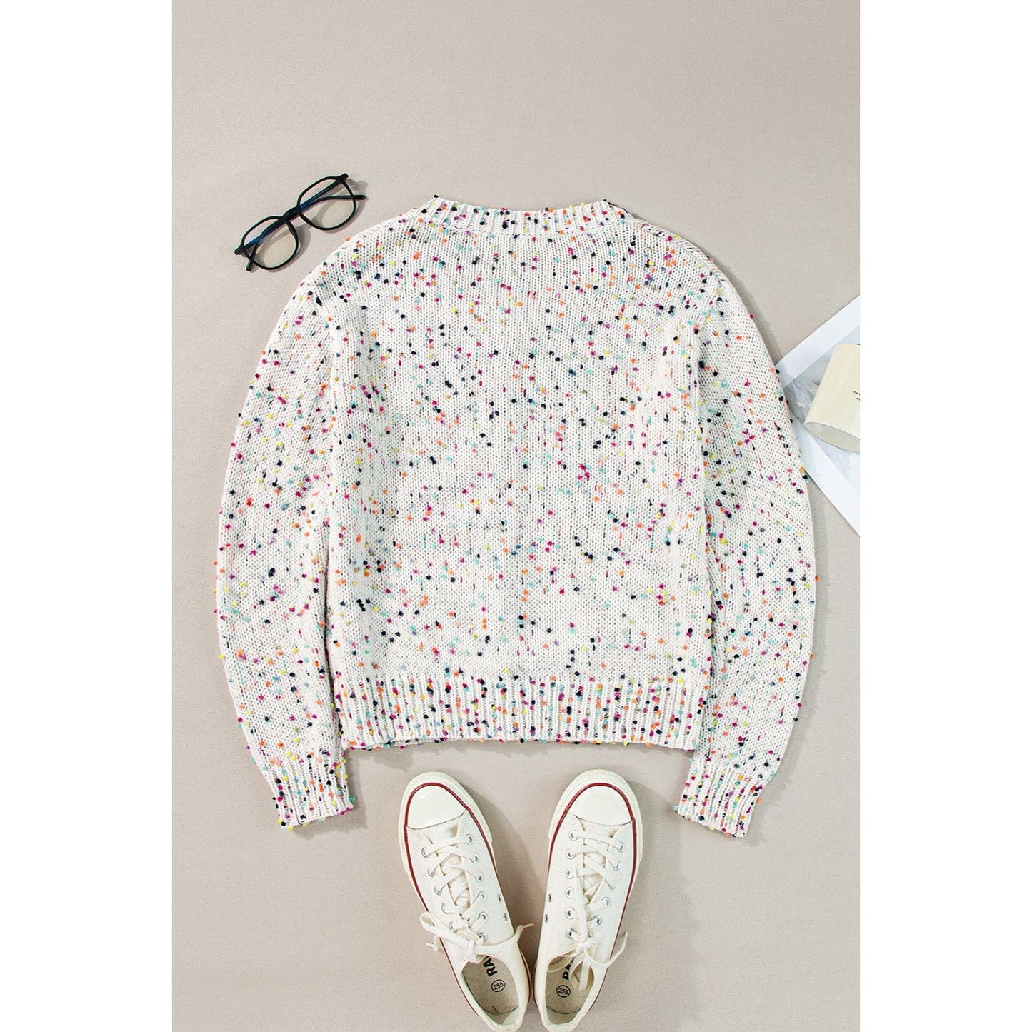 Confetti Button Up Long Sleeve Cardigan